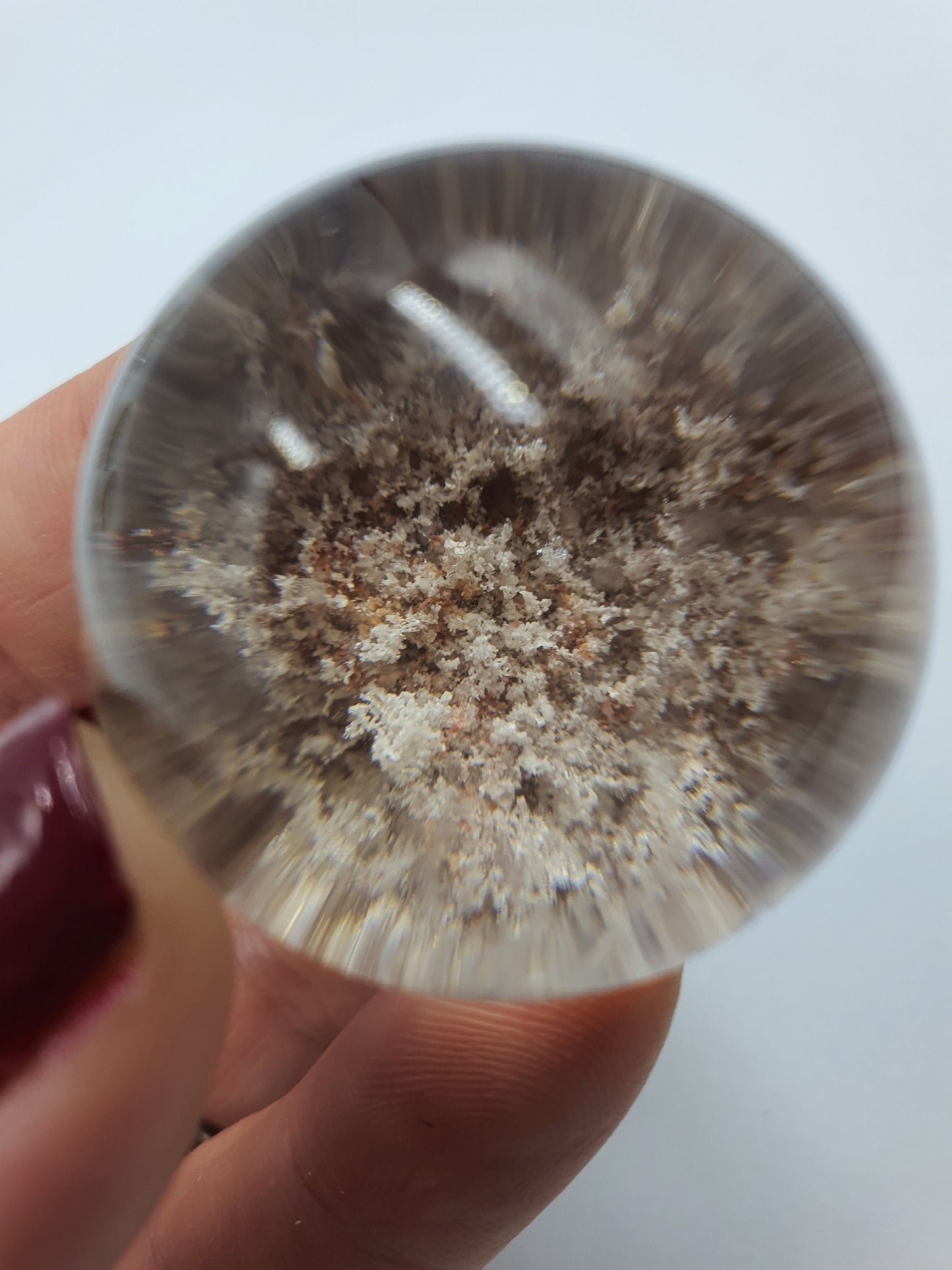 Garden Quartz Crystal Sphere/Lodolite Quartz Gemstone Ball - 33mm