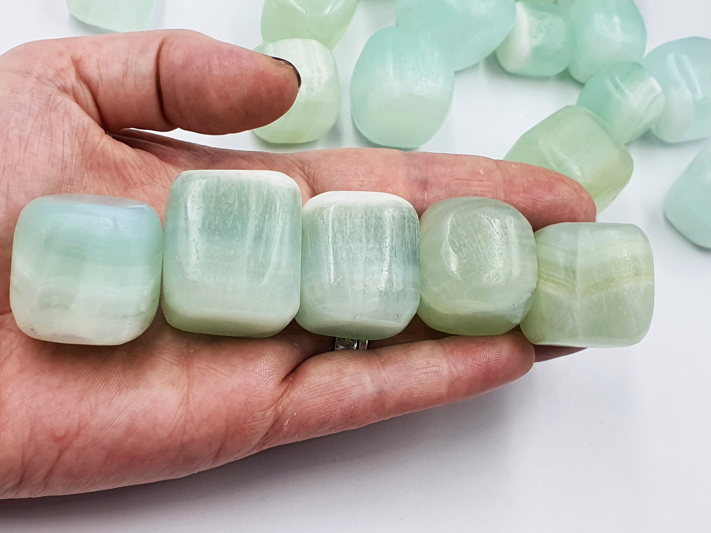 Pistachio Calcite Tumbles