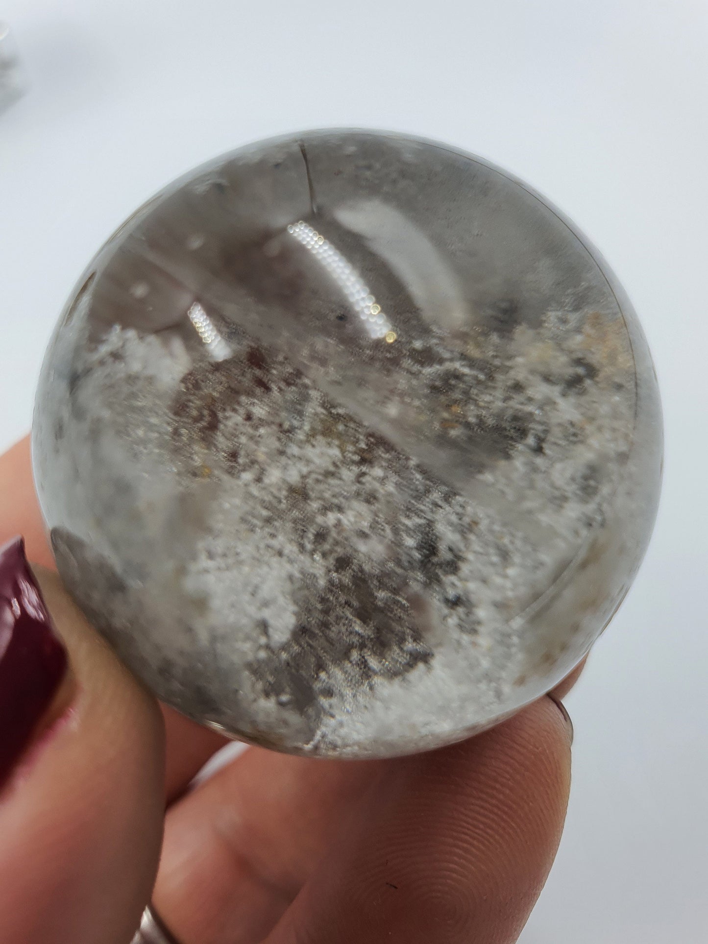 Garden Quartz Crystal Sphere/Lodolite Quartz Gemstone Ball - 33mm