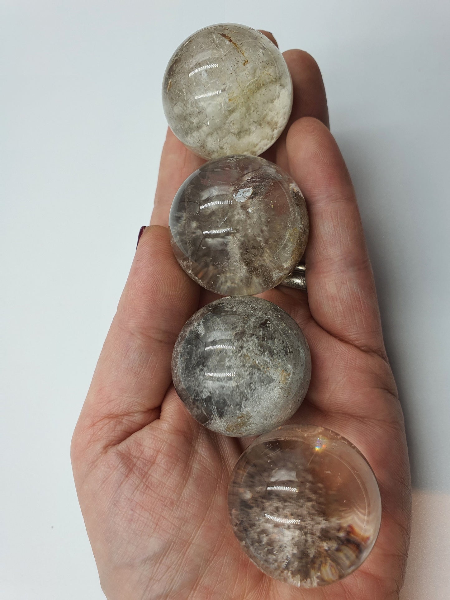 Garden Quartz Crystal Sphere/Lodolite Quartz Gemstone Ball - 33mm