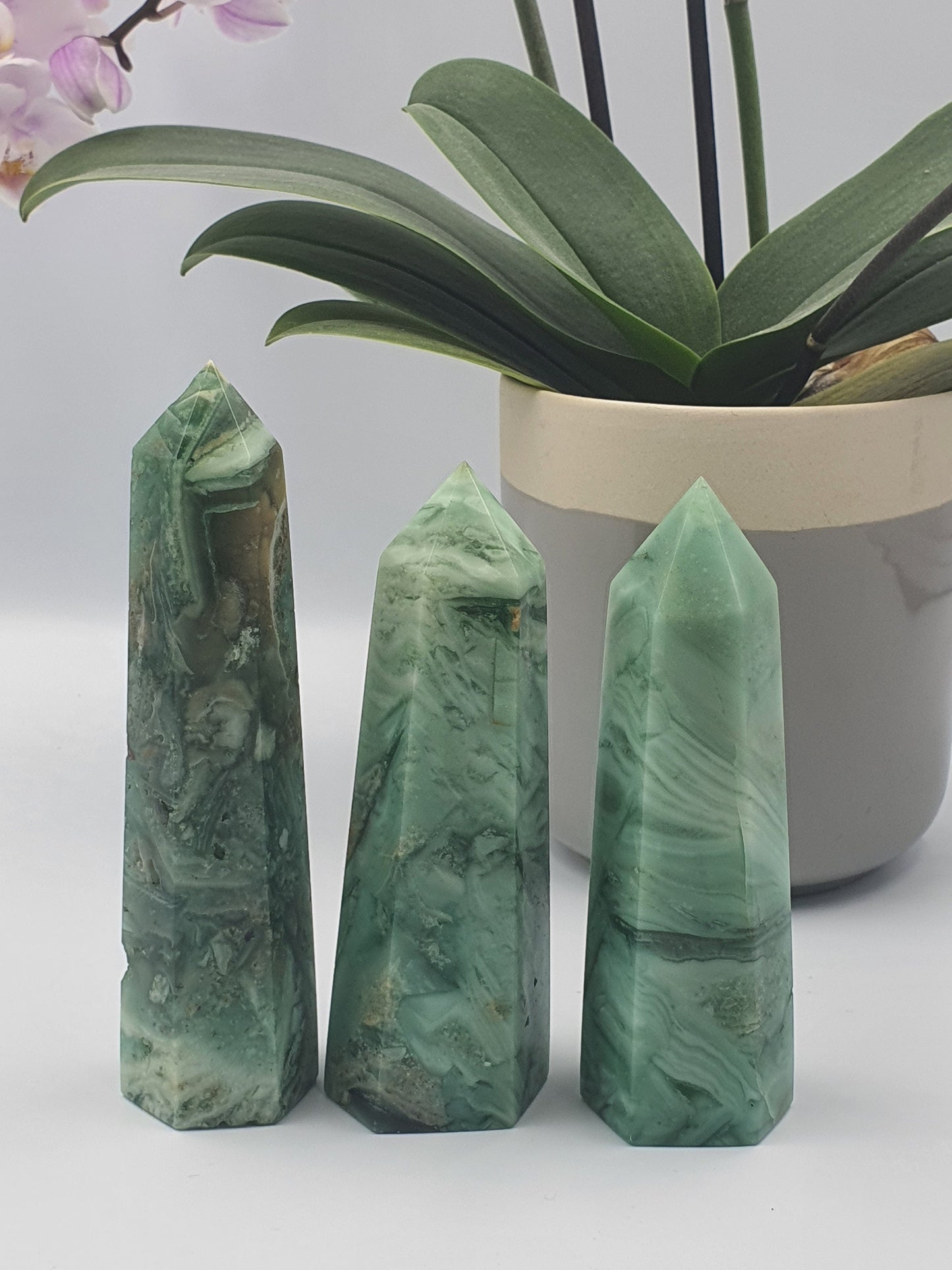 Green Opalised Fluorite Tower