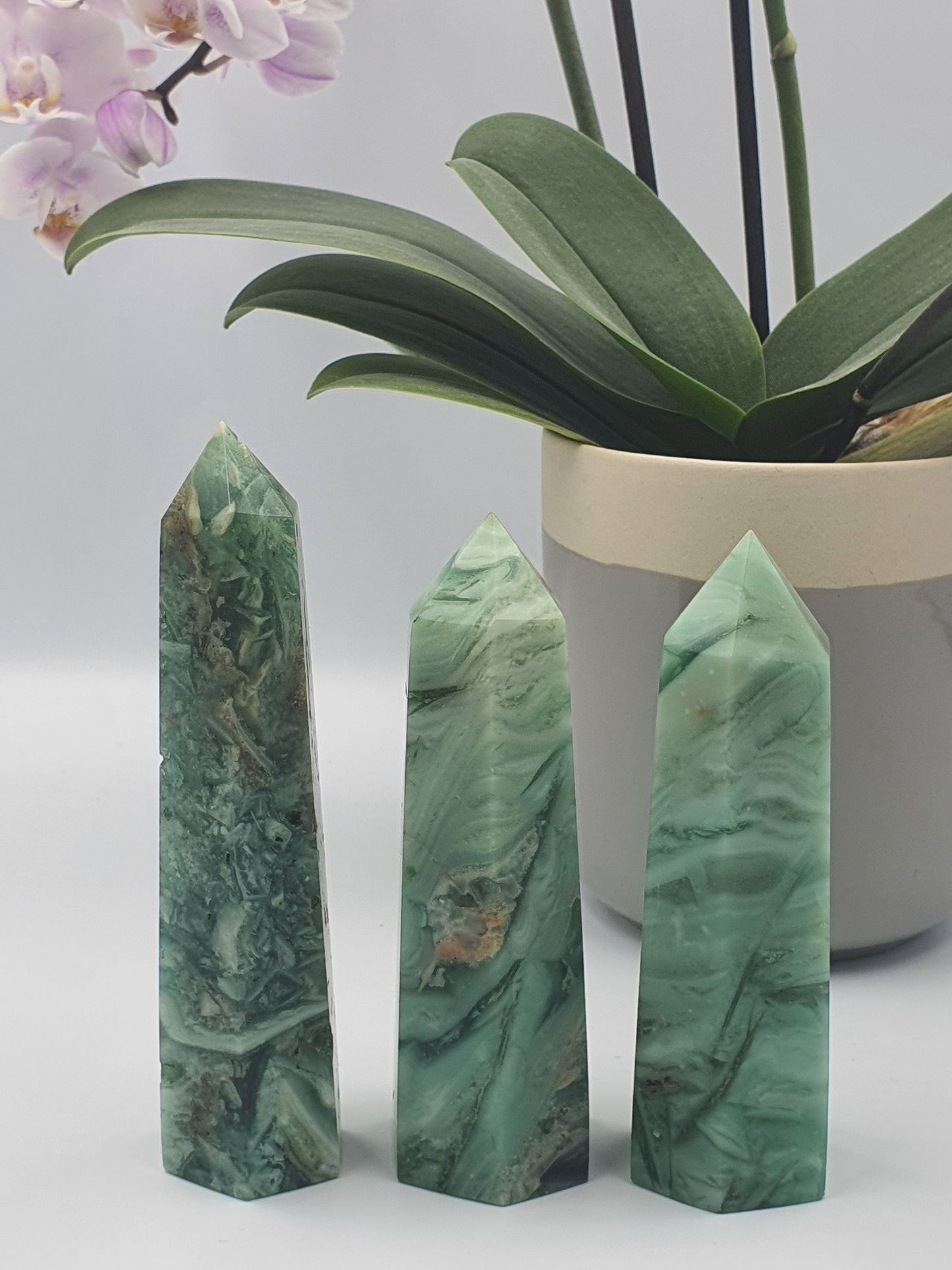 Green Opalised Fluorite Tower