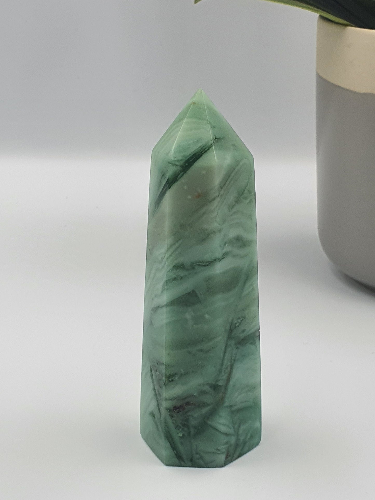 Green Opalised Fluorite Tower