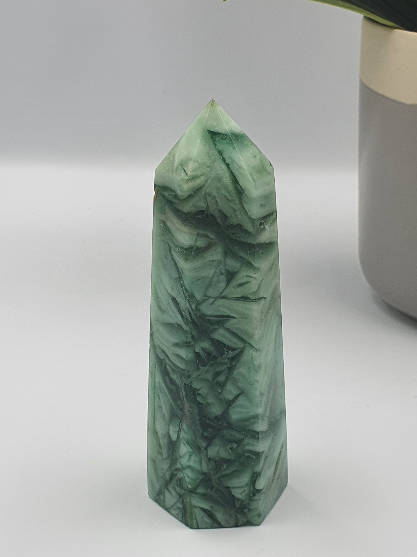 Green Opalised Fluorite Tower