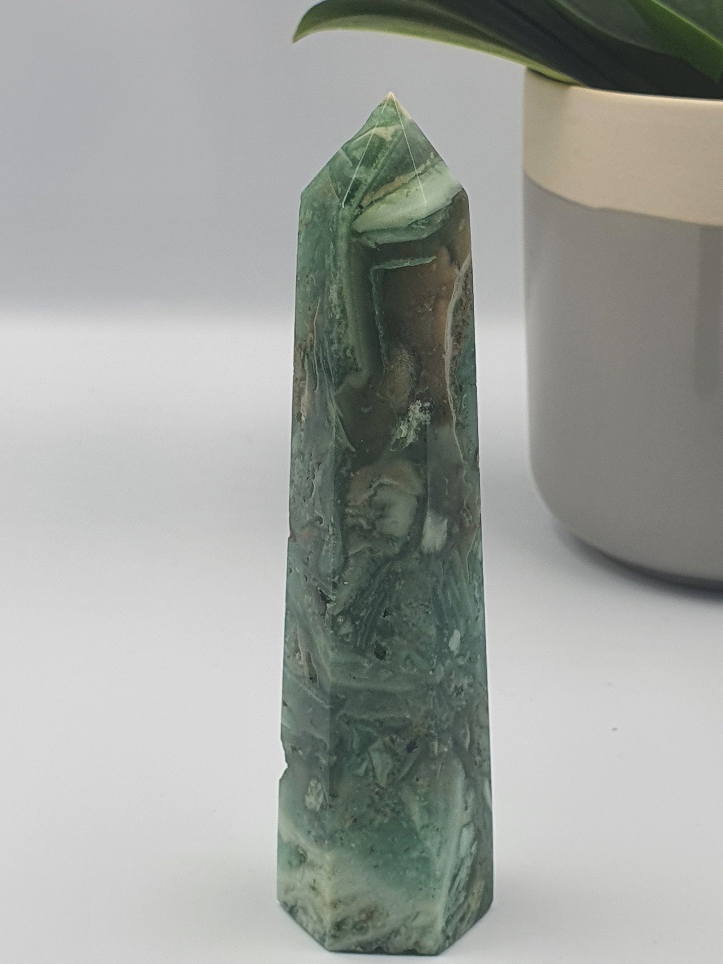 Green Opalised Fluorite Tower