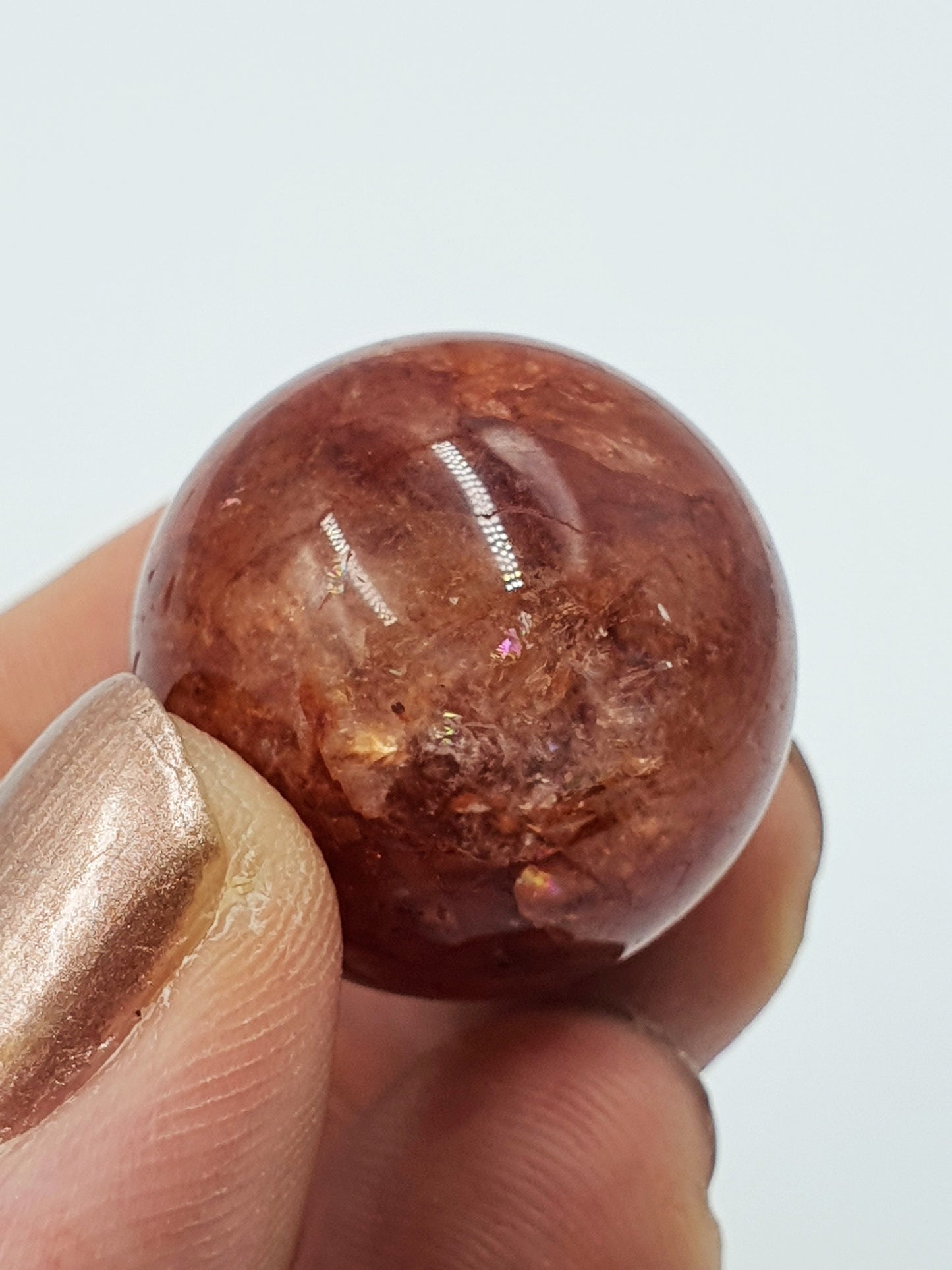 Fire Quartz Mini Crystal Sphere- 20mm /Hematoid Mini Sphere - 20mm