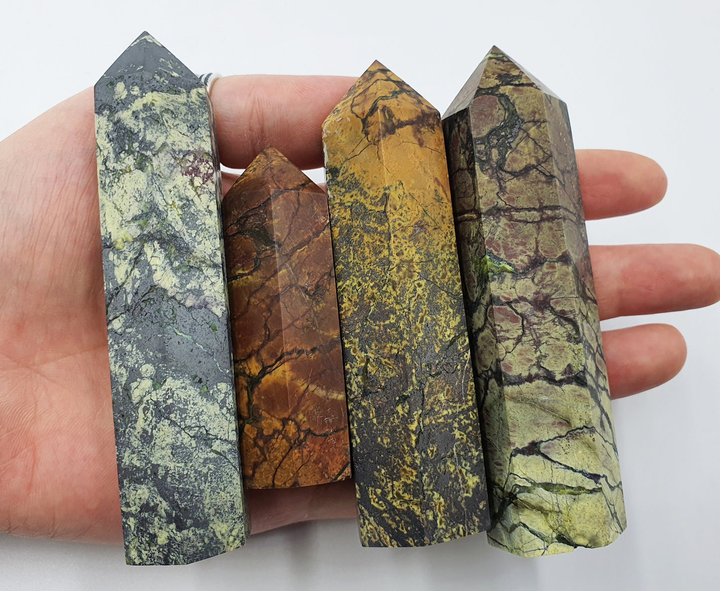 Yellow Turquoise Pyrite Crystal Tower 6.8 to 10.1cm - Various Available