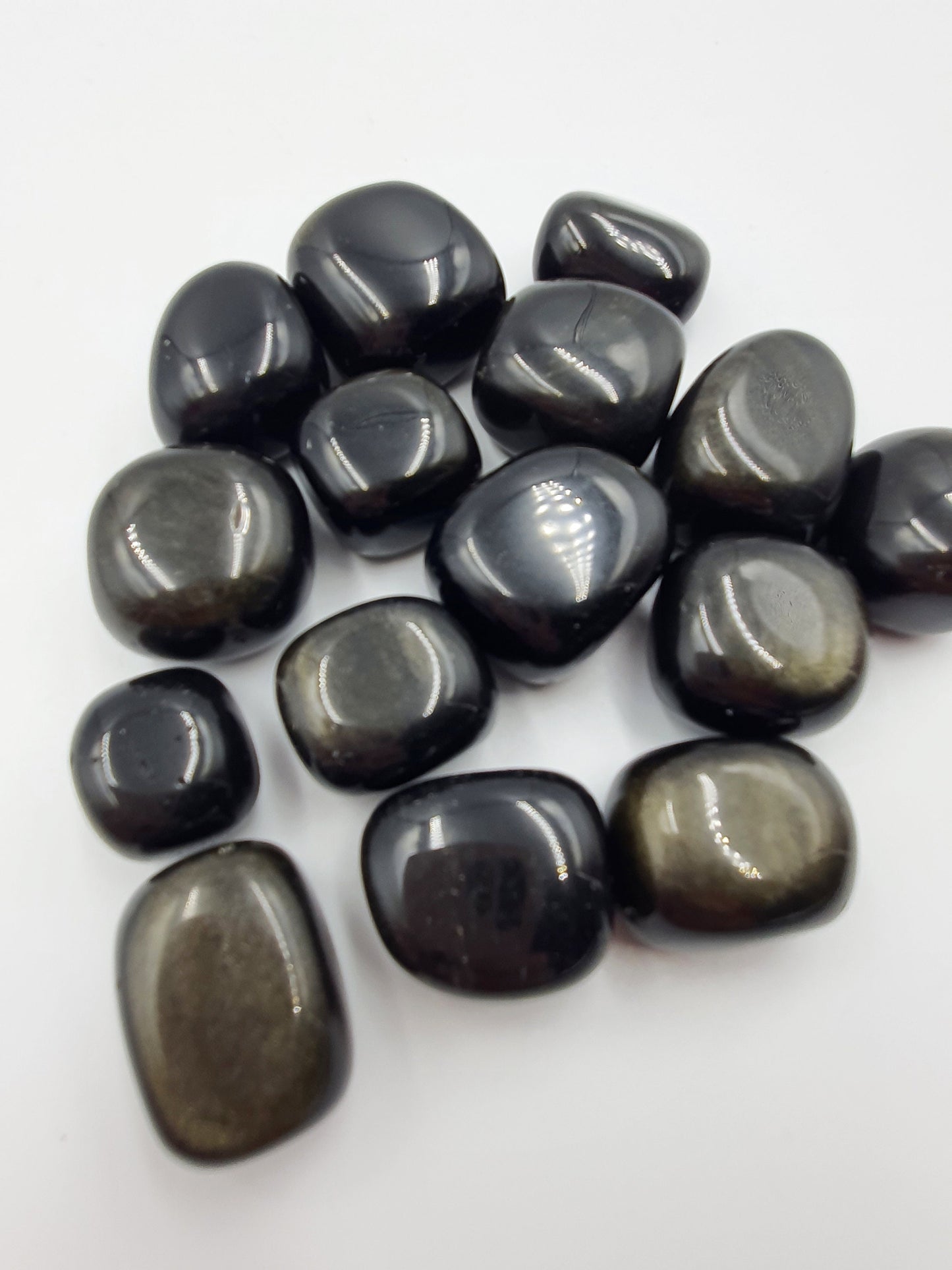Lovely Gold Sheen Obsidian Crystal Tumbles