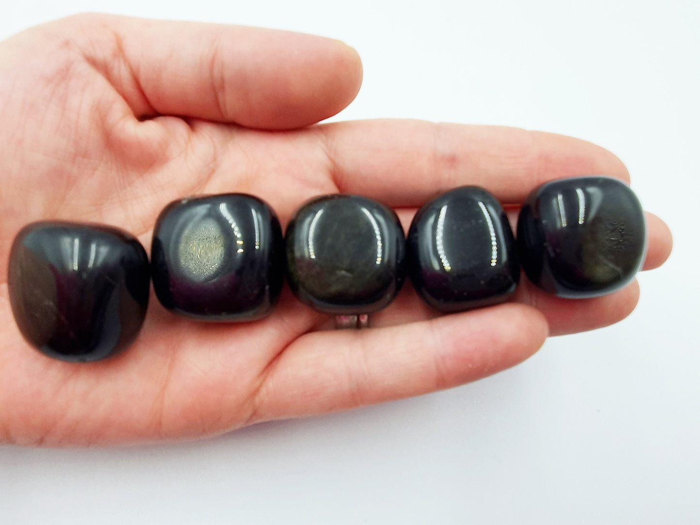 Lovely Gold Sheen Obsidian Crystal Tumbles