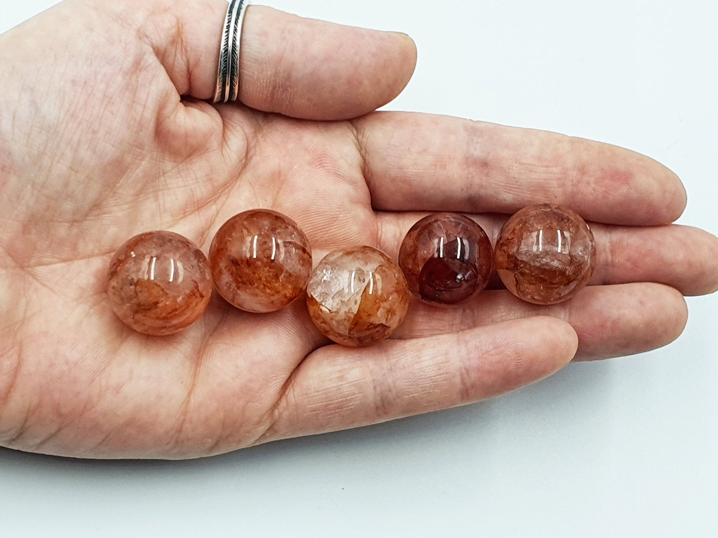 Fire Quartz Mini Crystal Sphere- 20mm /Hematoid Mini Sphere - 20mm
