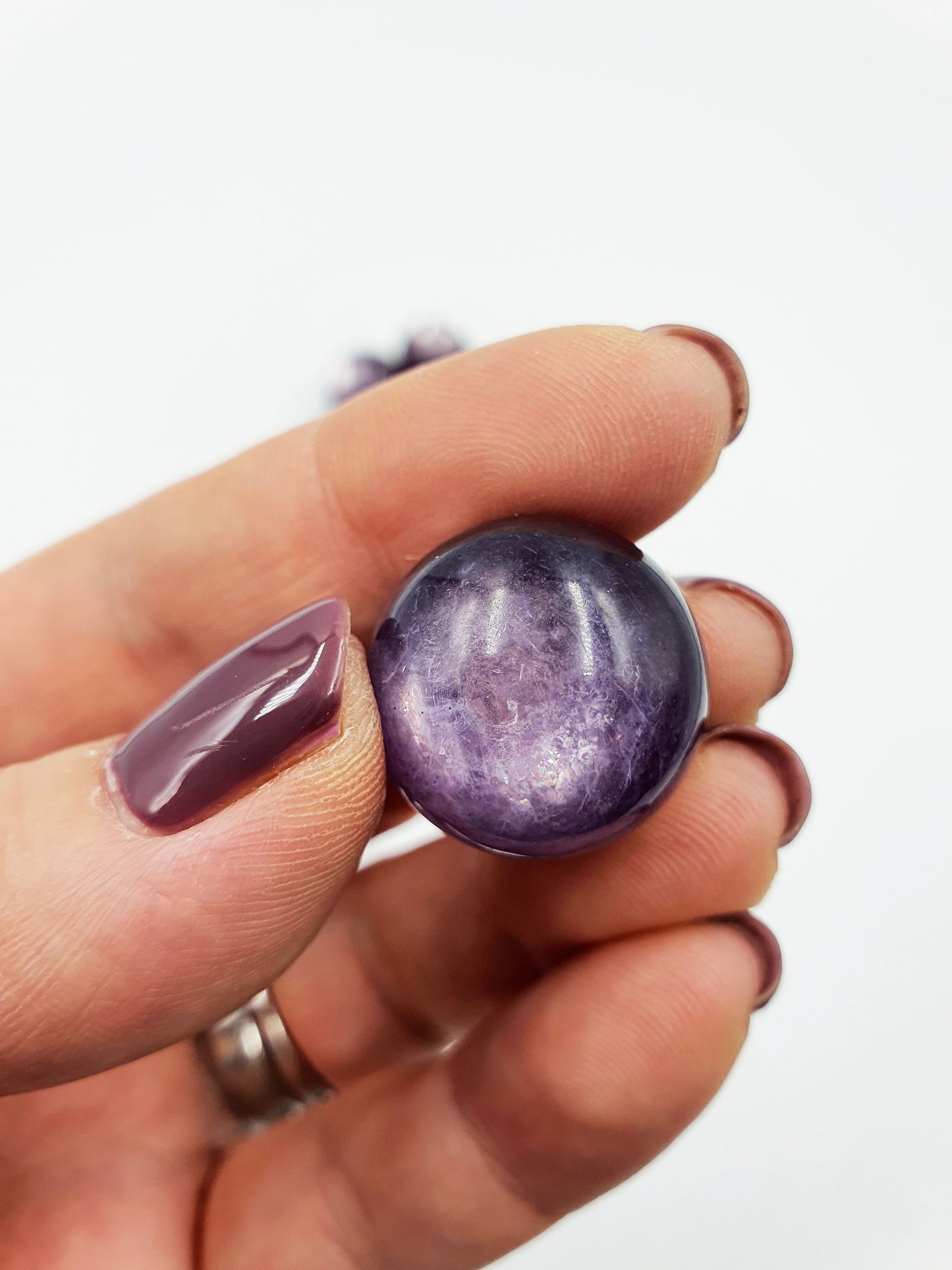 A Grade flashy Purple Mica Crystal Mini Sphere - approx 19-20mm
