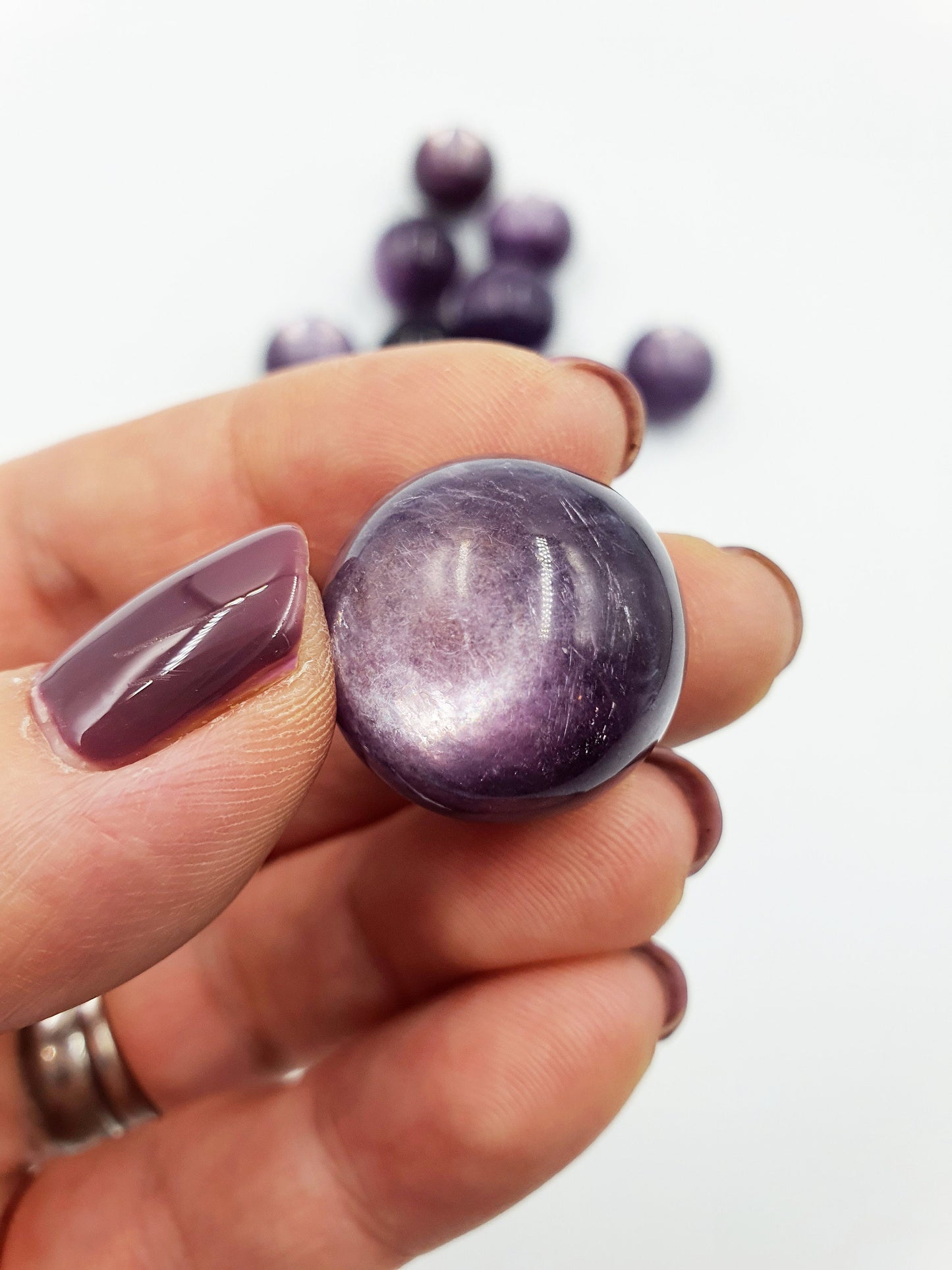 A Grade flashy Purple Mica Crystal Mini Sphere - approx 19-20mm