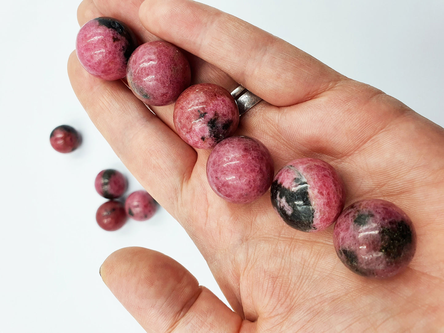 A Grade Rhodonite Crystal Mini Sphere - approx 20mm