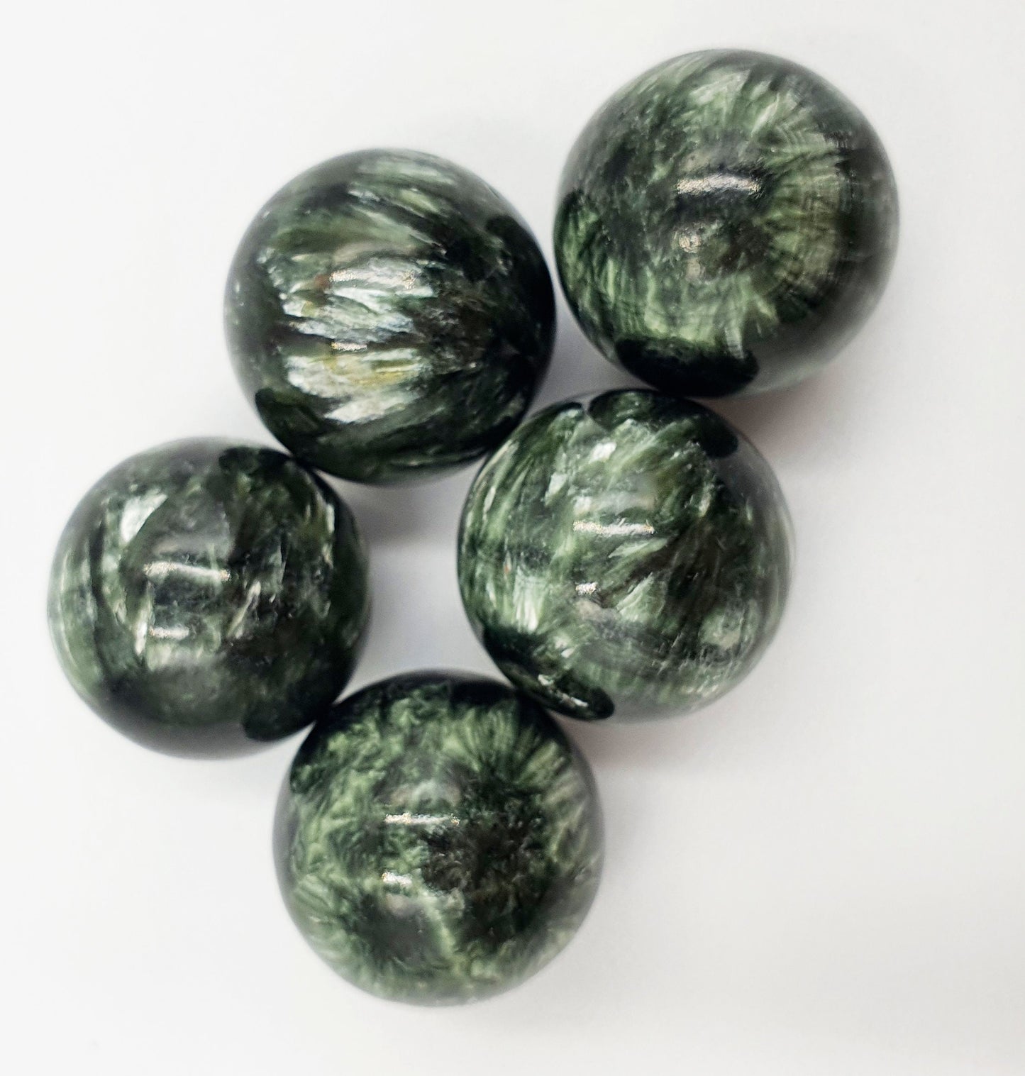 A Grade flashy Seraphinite Crystal Mini Sphere - approx 20mm