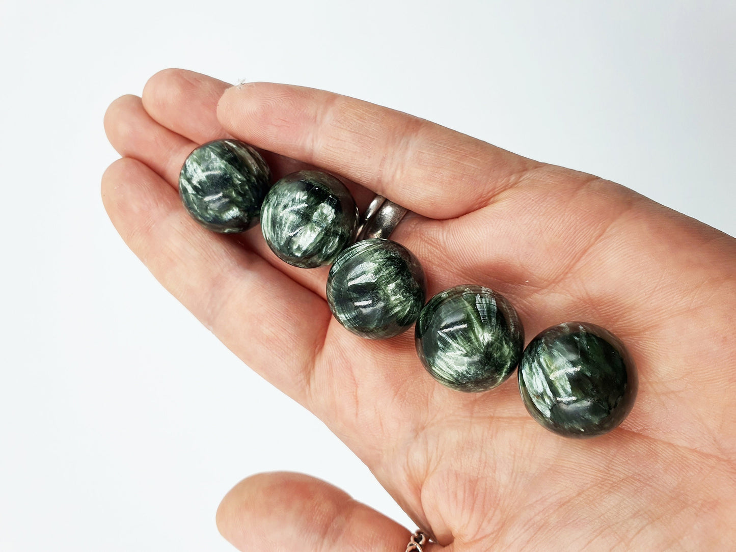 A Grade flashy Seraphinite Crystal Mini Sphere - approx 20mm
