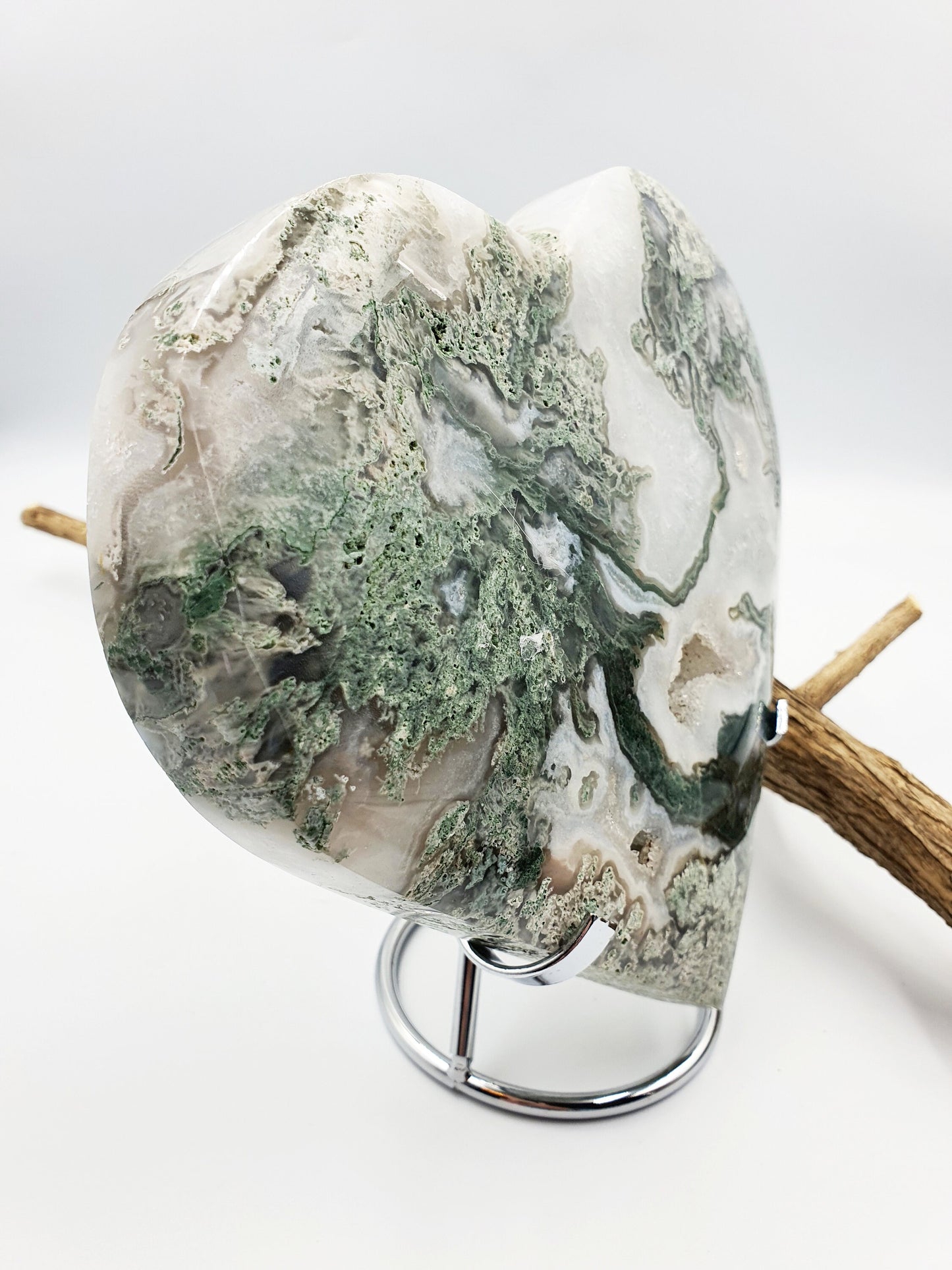 Huge Moss Agate Drusy Crystal Heart - 1.4kg