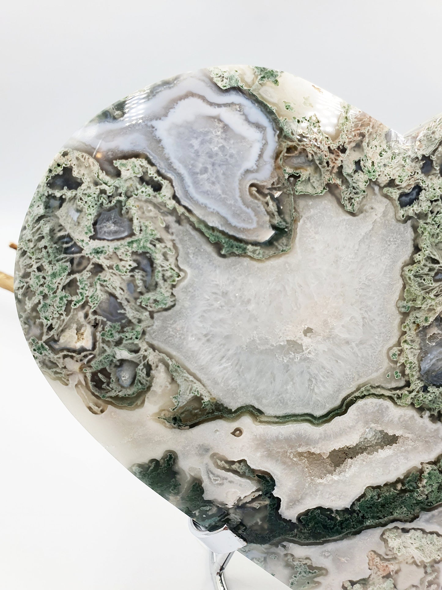 Huge Moss Agate Drusy Crystal Heart - 1.4kg