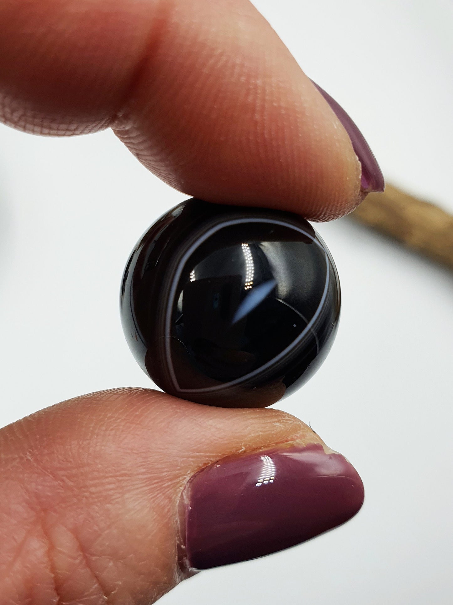 Black Banded Agate Mini Crystal Sphere - approx 20mm