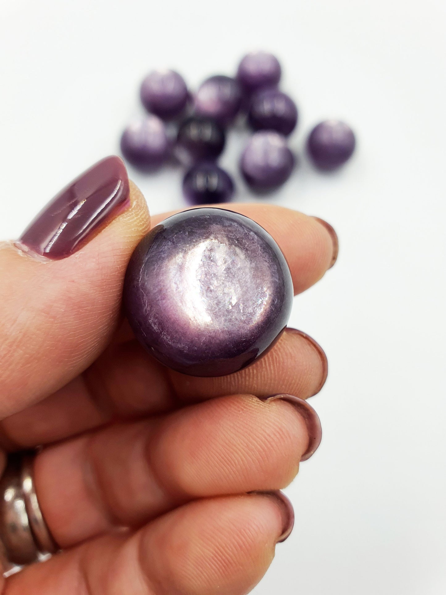 A Grade flashy Purple Mica Crystal Mini Sphere - approx 19-20mm