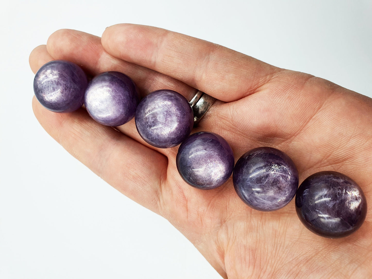 A Grade flashy Purple Mica Crystal Mini Sphere - approx 19-20mm