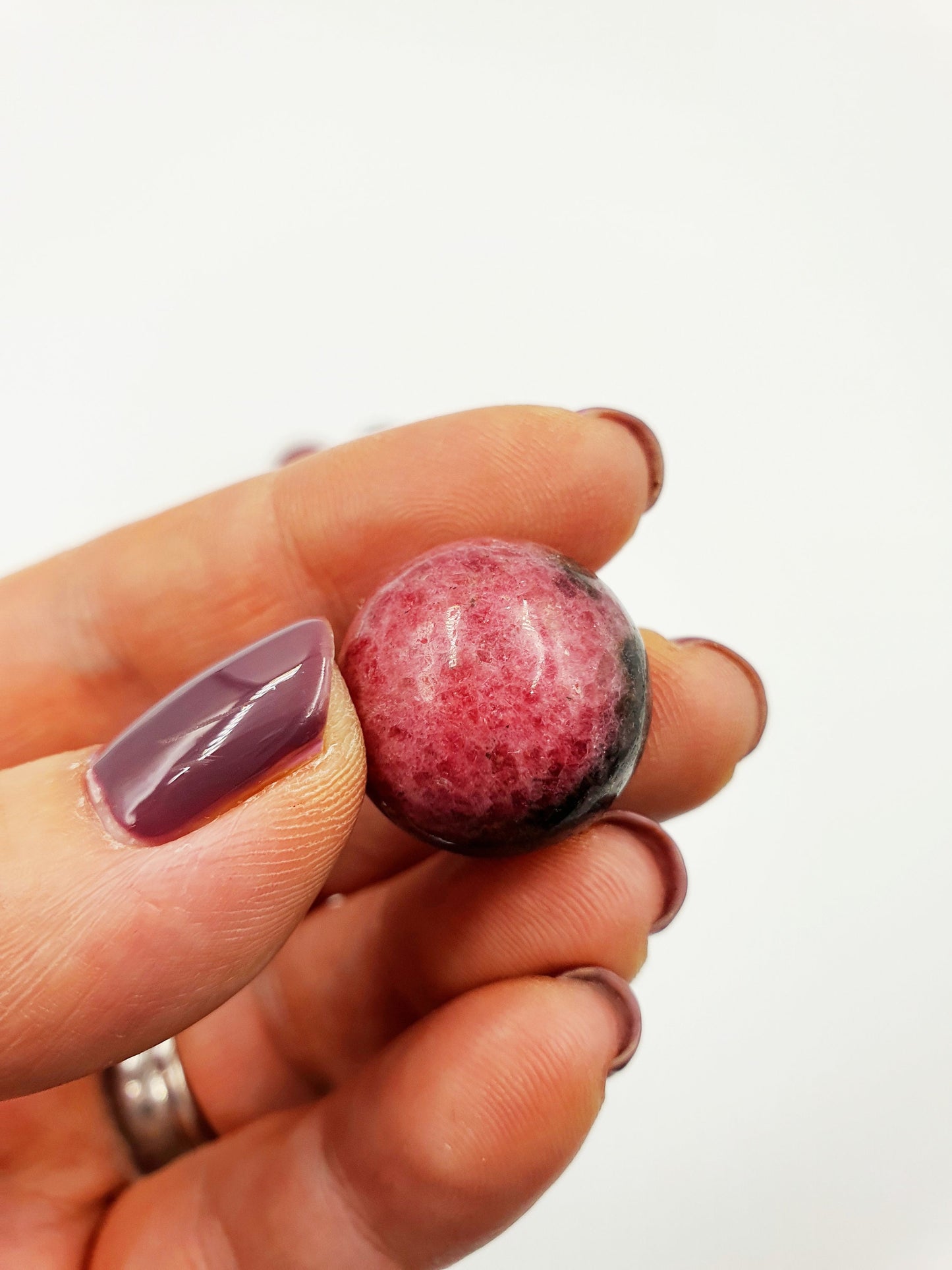 A Grade Rhodonite Crystal Mini Sphere - approx 20mm