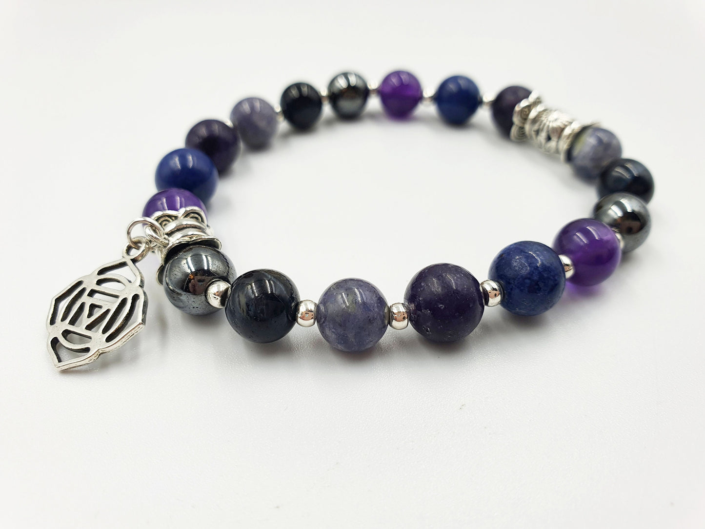 Addiction Support Crystal Healing Bracelet with Chakra Charm