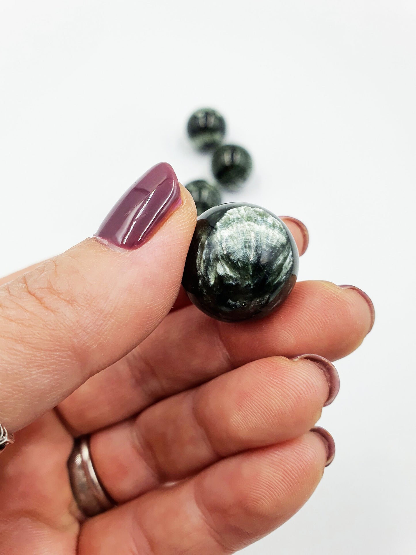 A Grade flashy Seraphinite Crystal Mini Sphere - approx 20mm