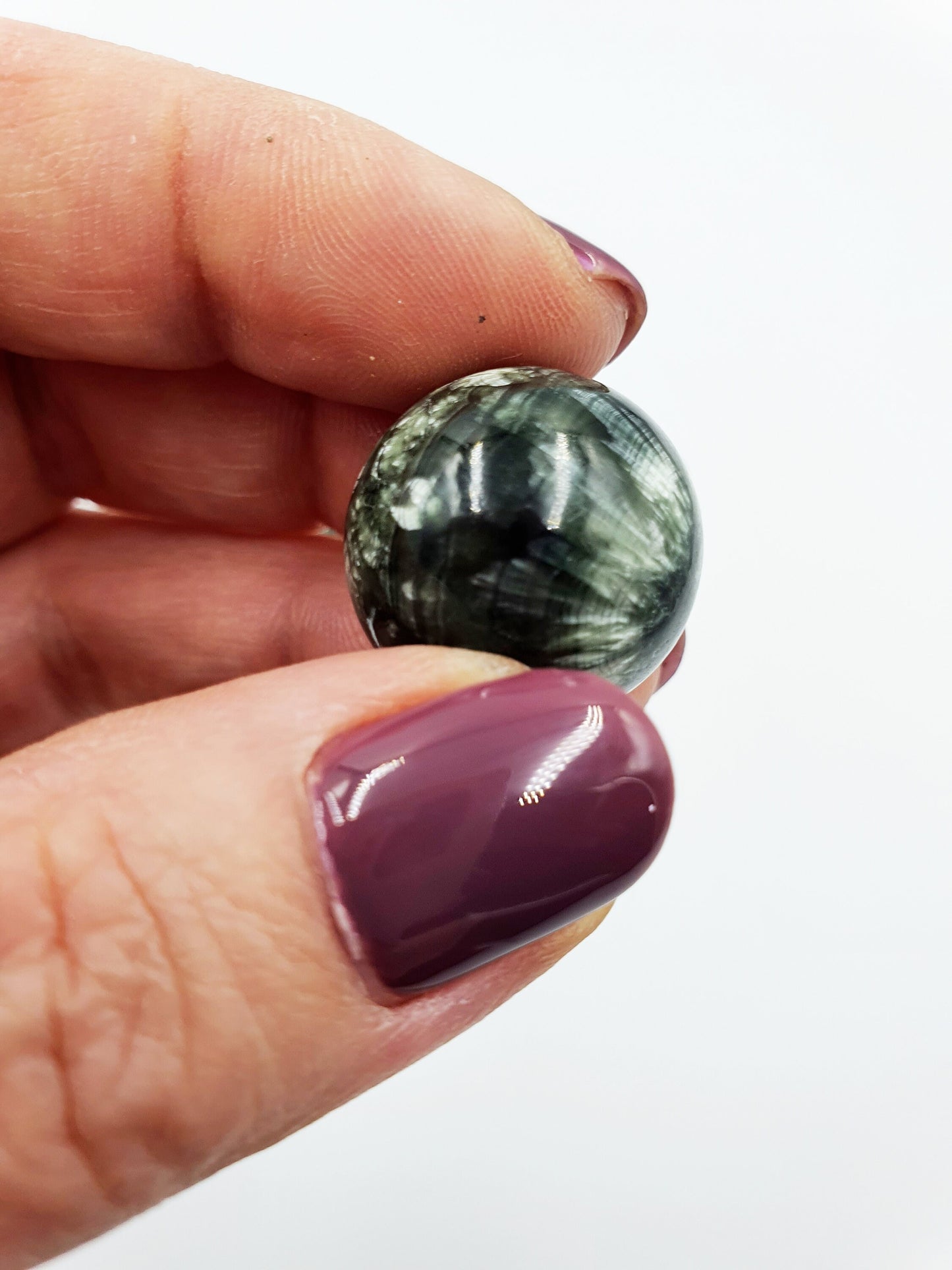 A Grade flashy Seraphinite Crystal Mini Sphere - approx 20mm