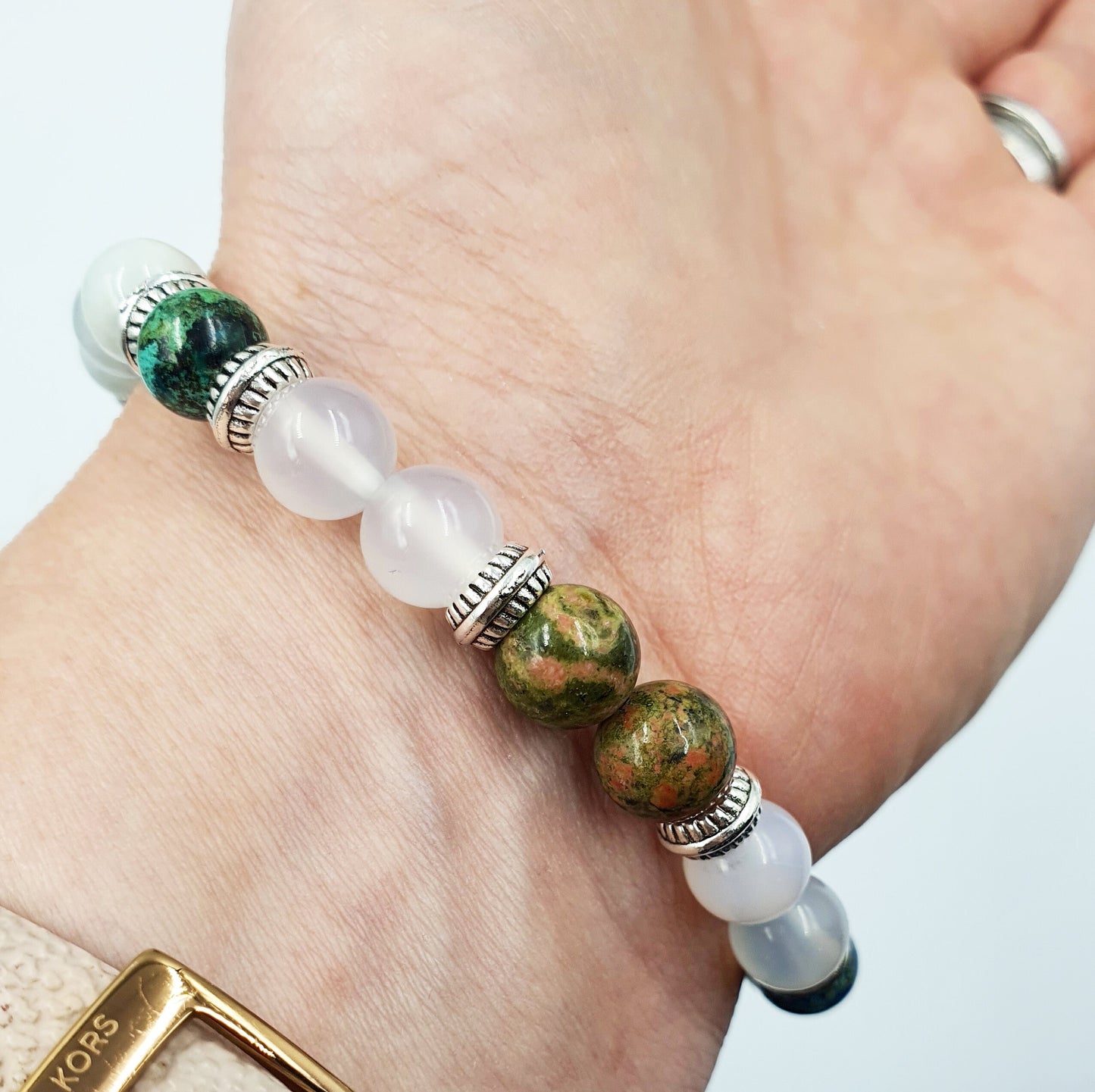 Pregnancy Support Crystal Healing Bracelet with Chakra Charm