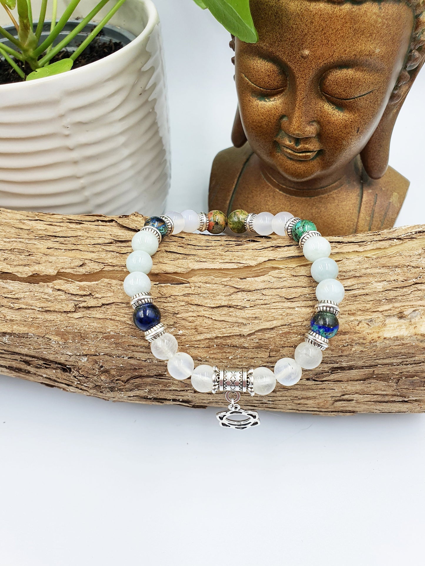 Pregnancy Support Crystal Healing Bracelet with Chakra Charm