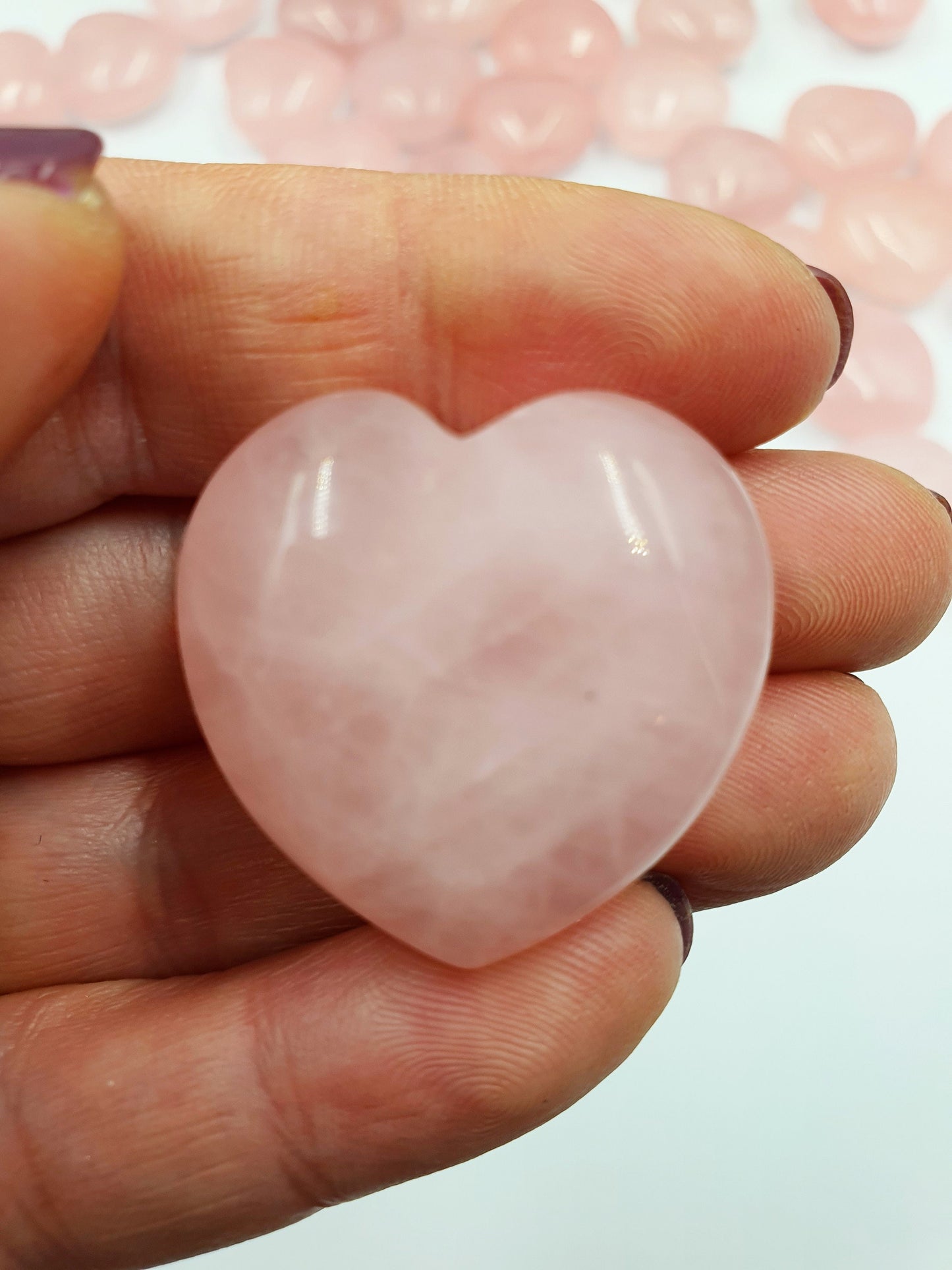 Rose Quartz Puff Heart - 30mm