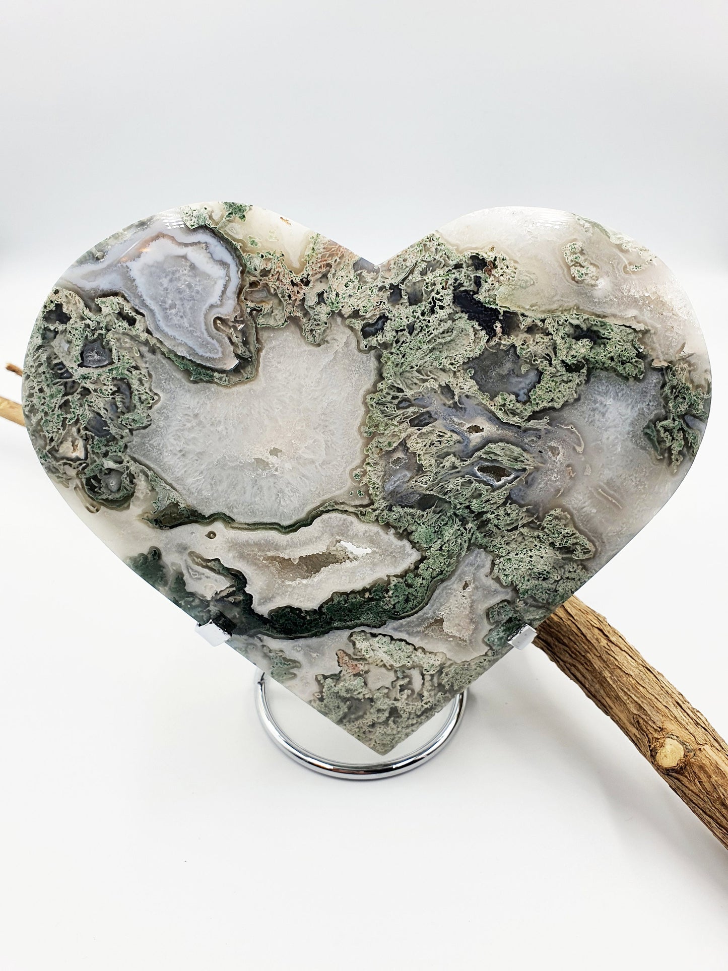 Huge Moss Agate Drusy Crystal Heart - 1.4kg