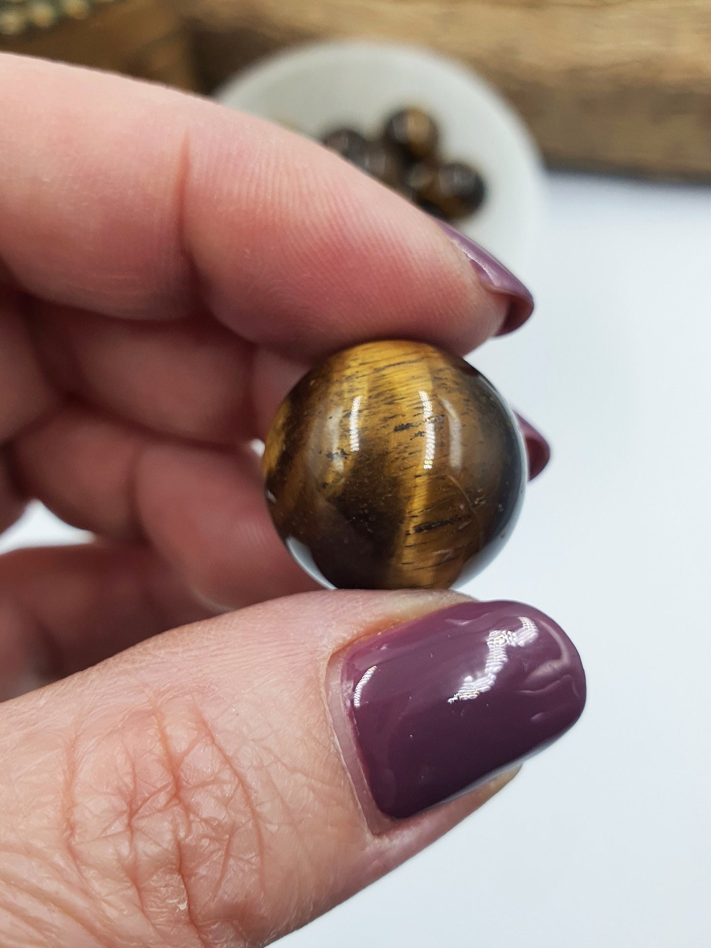 Yellow Strong Flash Tiger's Eye Mini Crystal Sphere - 20mm