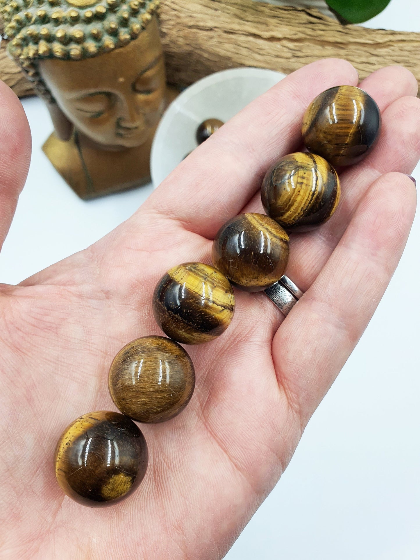 Yellow Strong Flash Tiger's Eye Mini Crystal Sphere - 20mm
