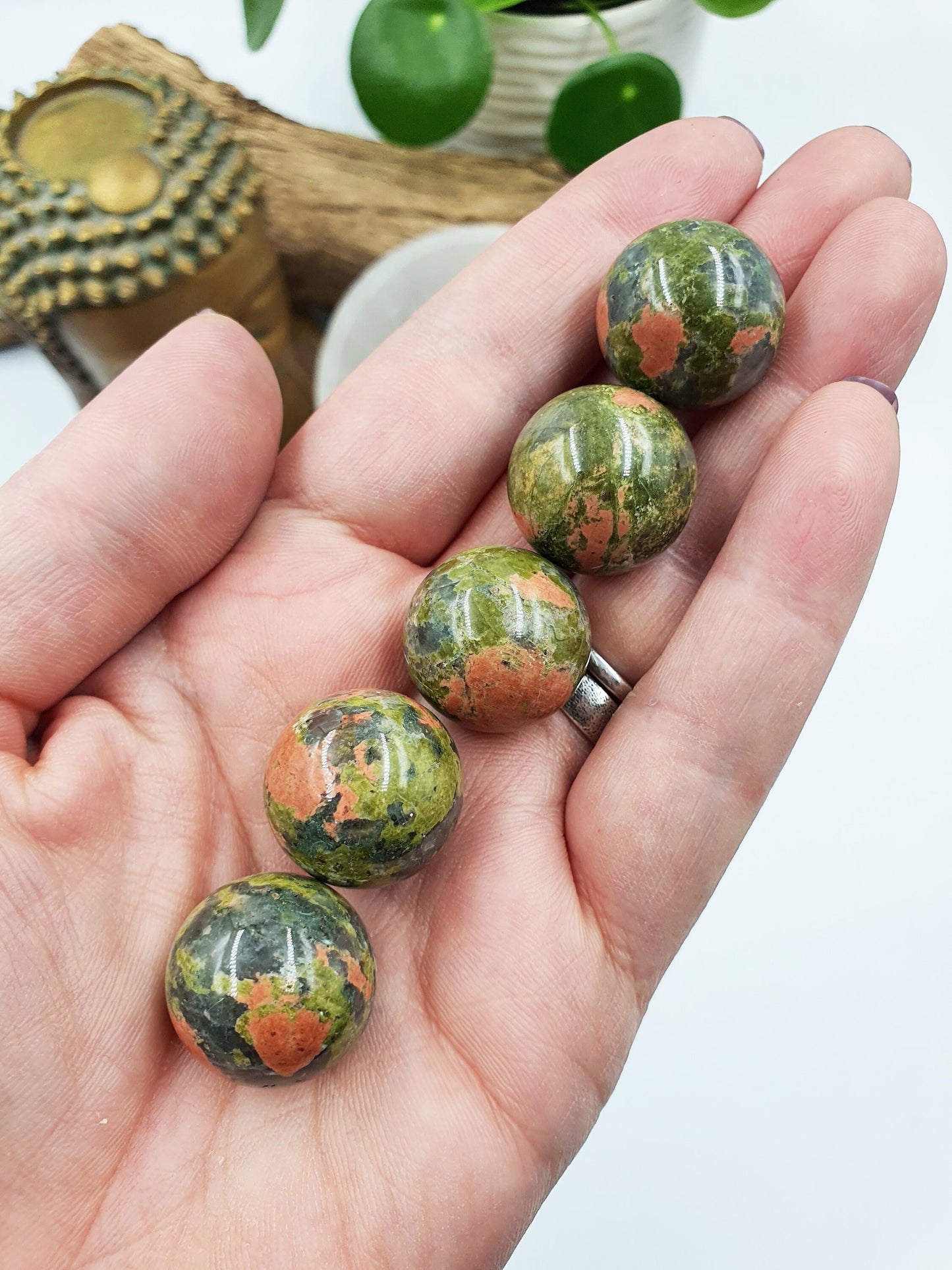 Unakite Crystal Mini Sphere