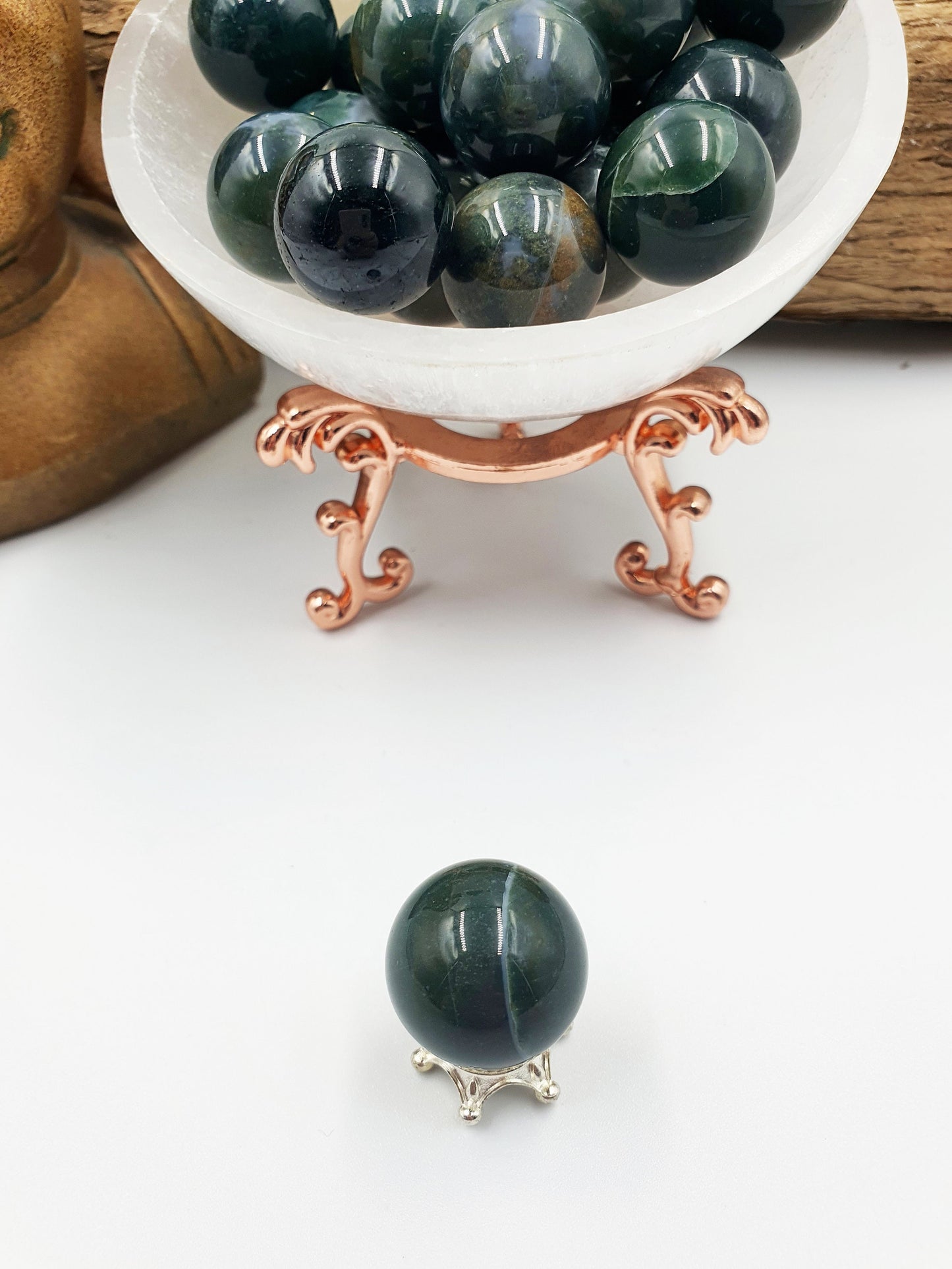 Moss Agate Crystal Mini Sphere - 20mm