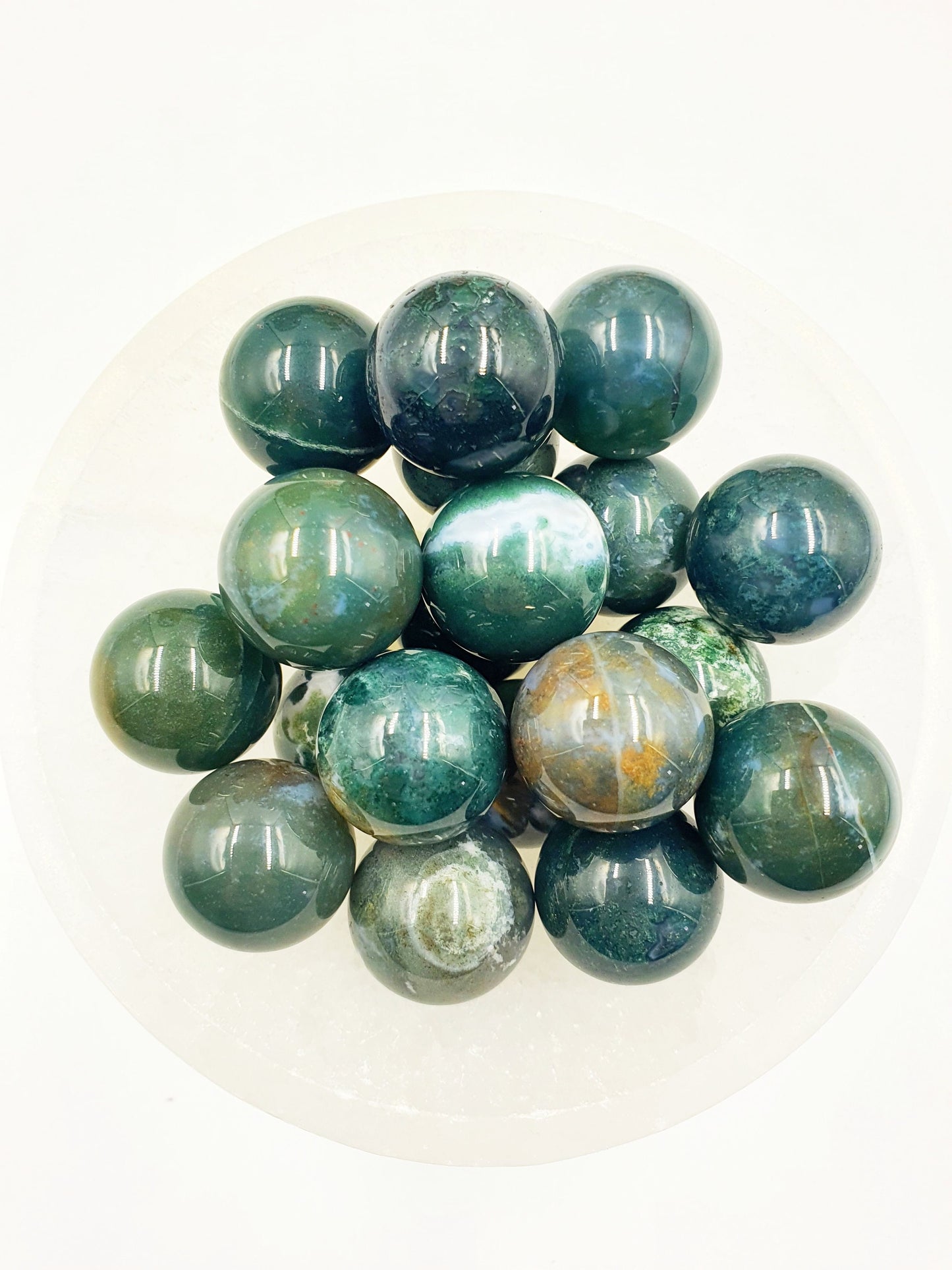 Moss Agate Crystal Mini Sphere - 20mm