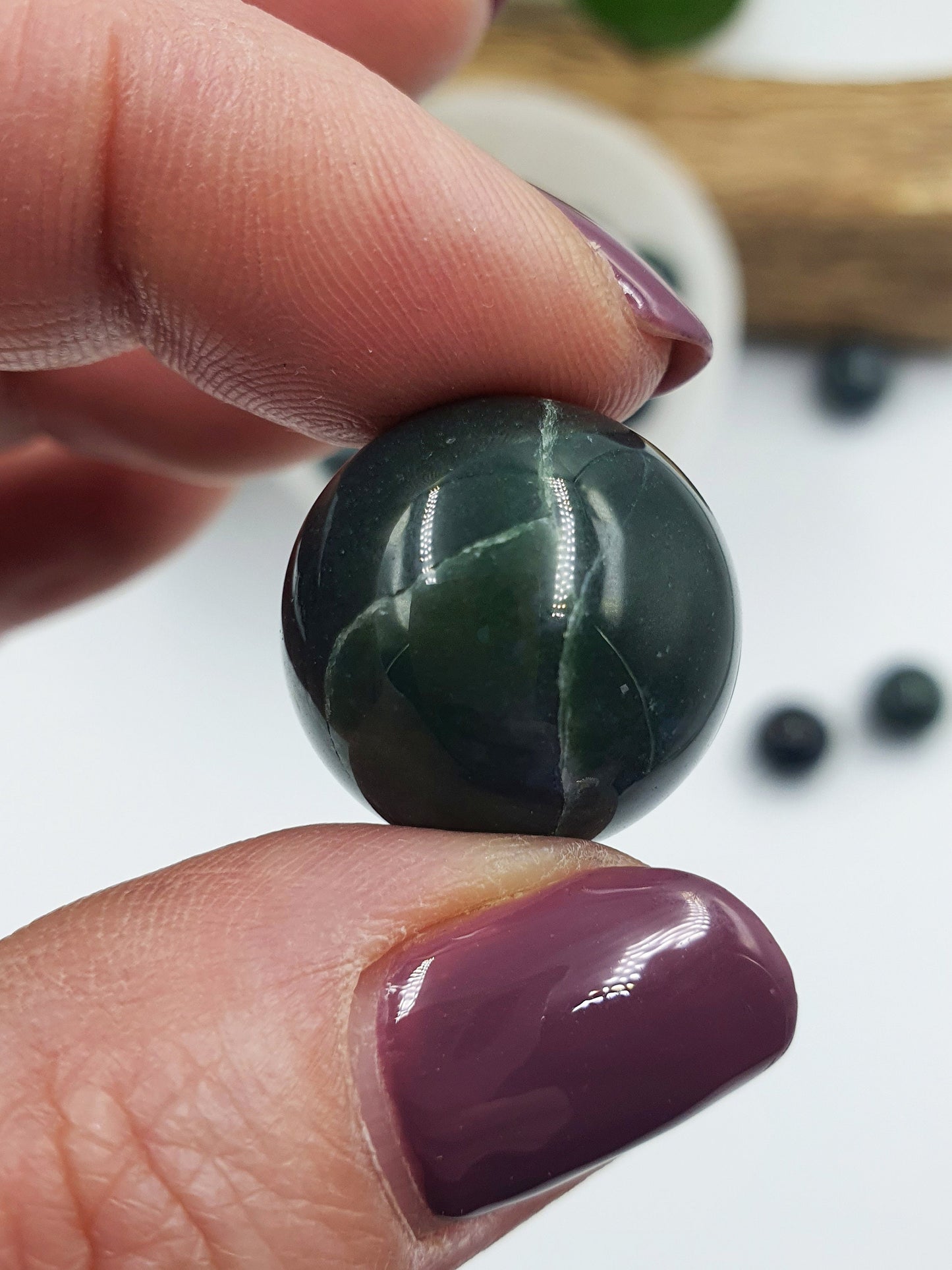 Moss Agate Crystal Mini Sphere - 20mm
