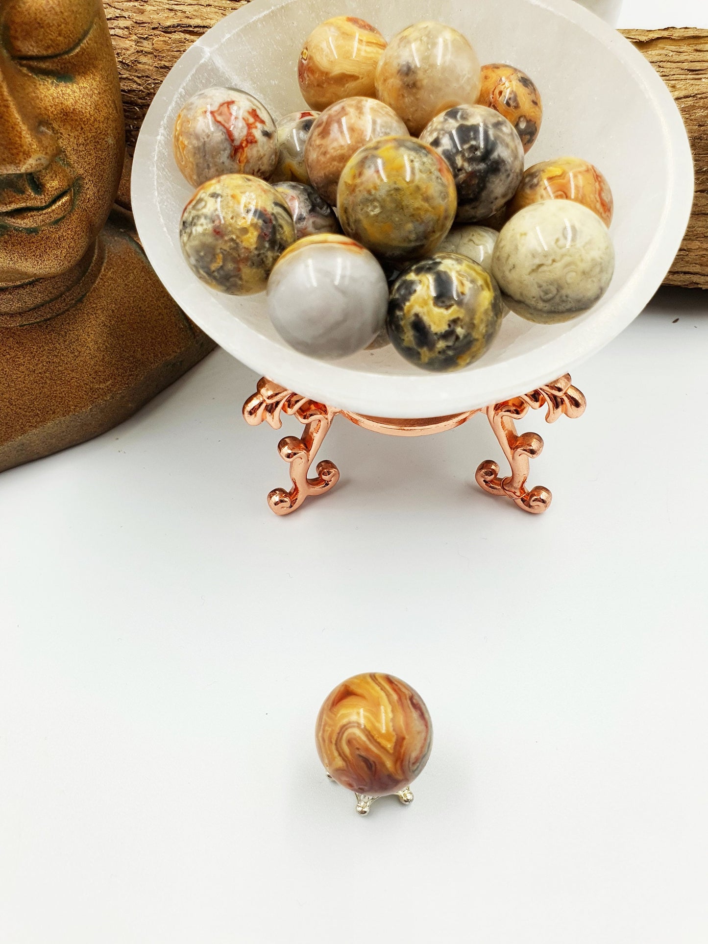 Mexican Crazy Lace Agate Mini Crystal Sphere, Unique Patterns - 20mm