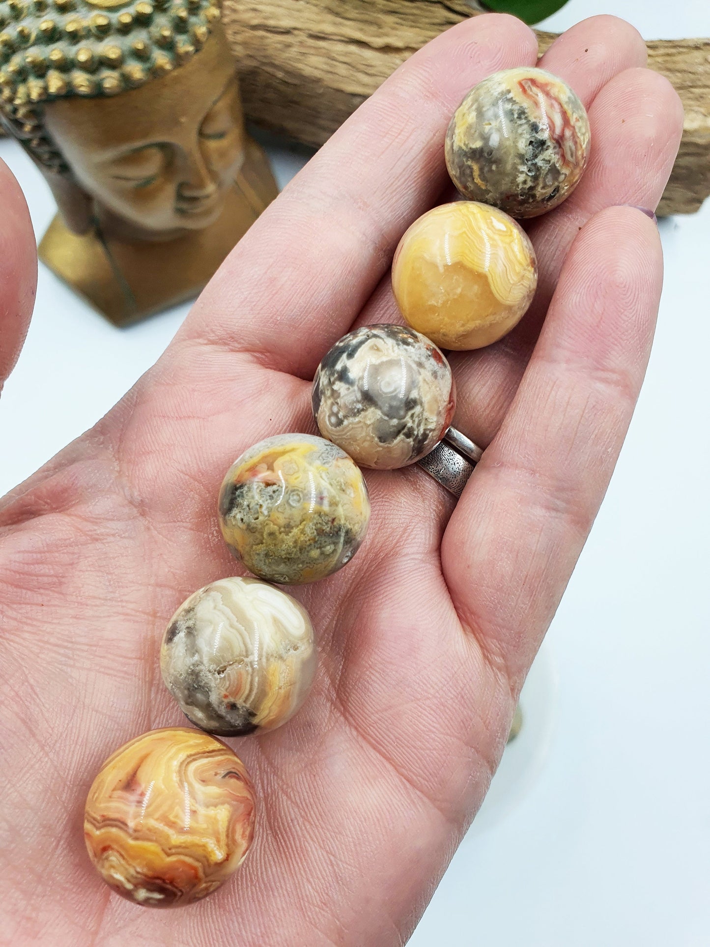Mexican Crazy Lace Agate Mini Crystal Sphere, Unique Patterns - 20mm