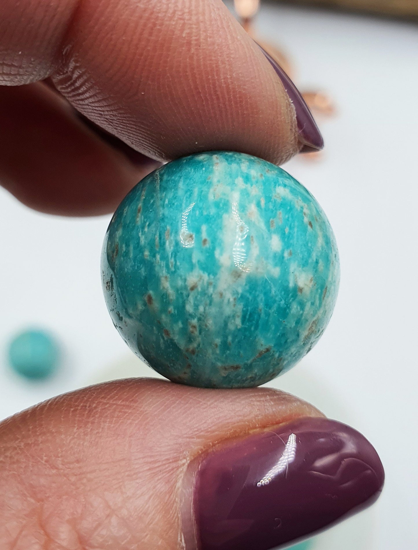 Flashy Amazonite Crystal Mini Sphere - approx 20mm