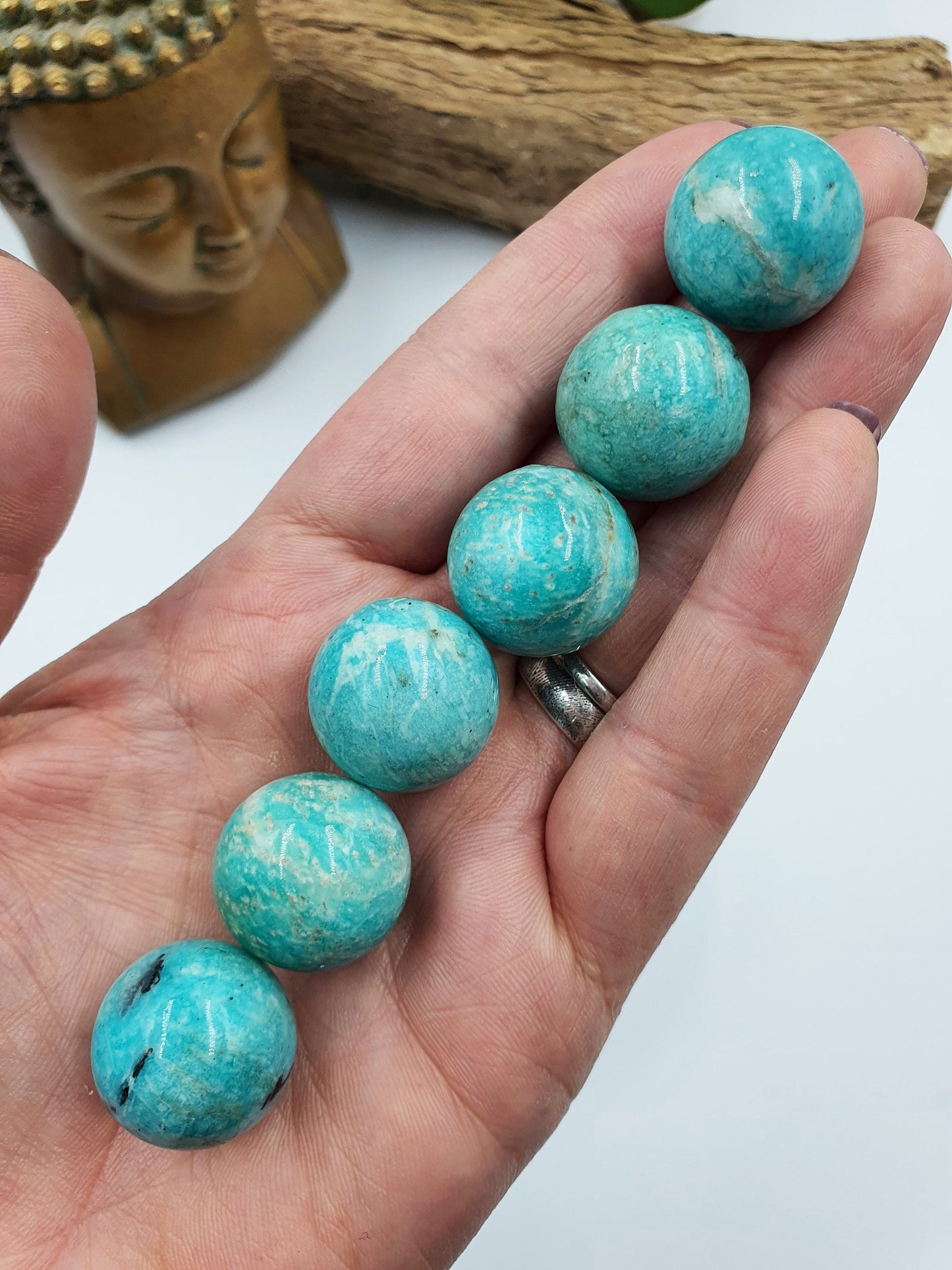 Flashy Amazonite Crystal Mini Sphere - approx 20mm