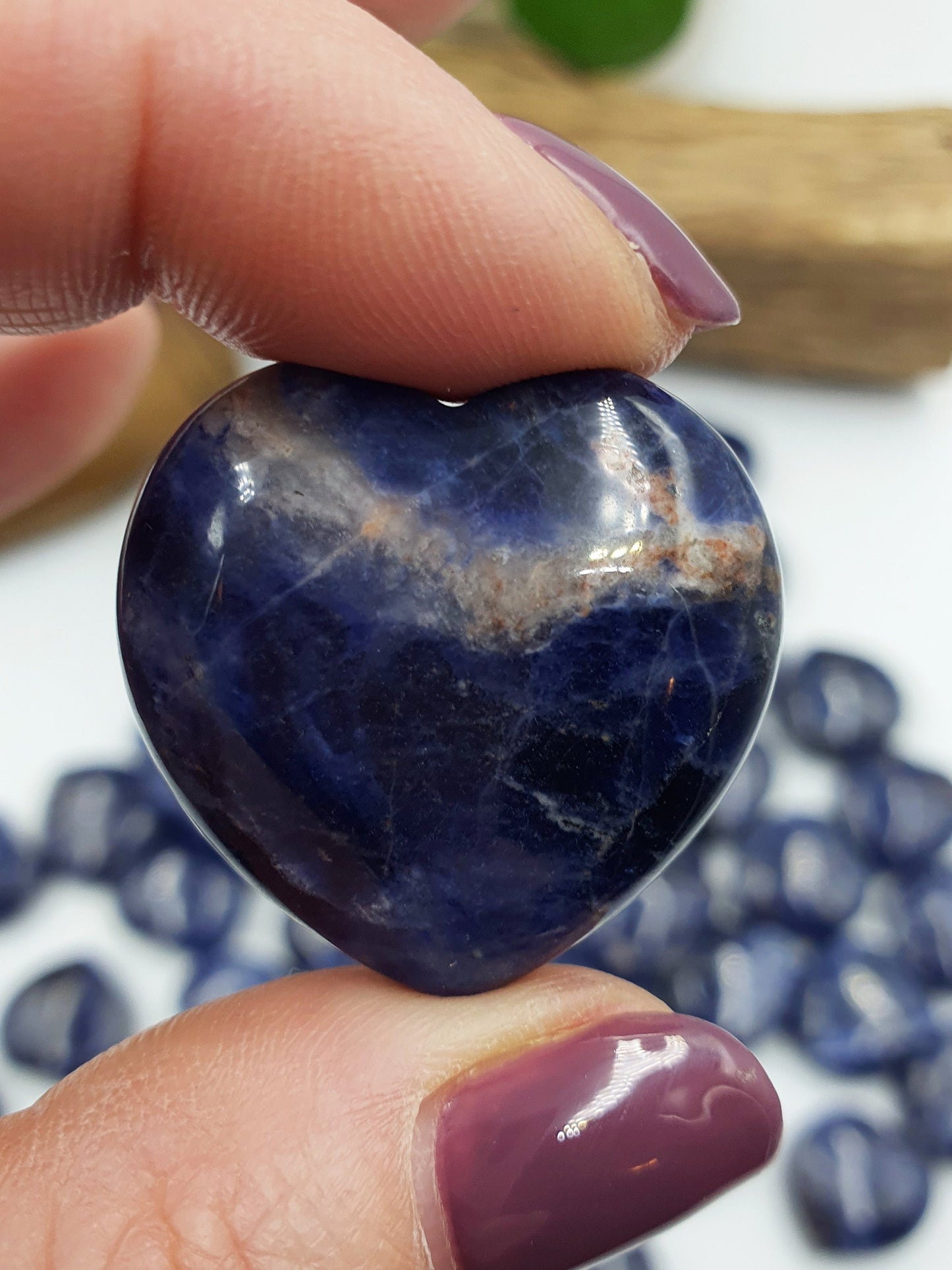 Sodalite Puff Heart - 30mm