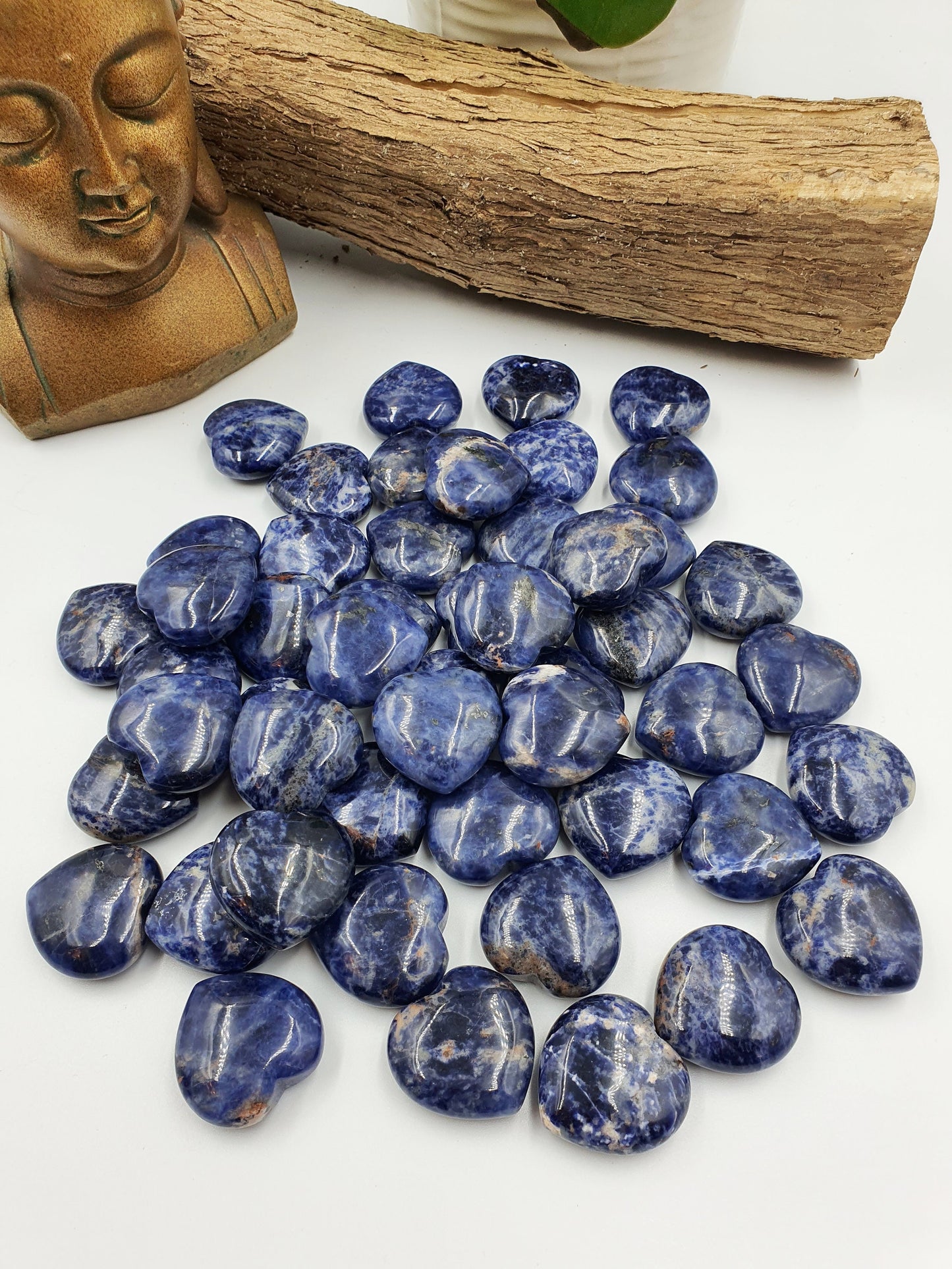 Sodalite Puff Heart - 30mm