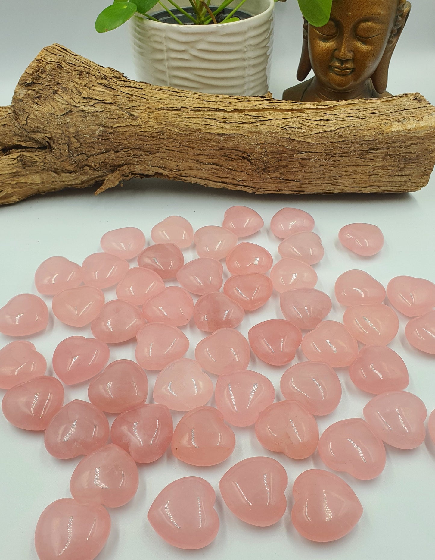 Rose Quartz Puff Heart - 30mm