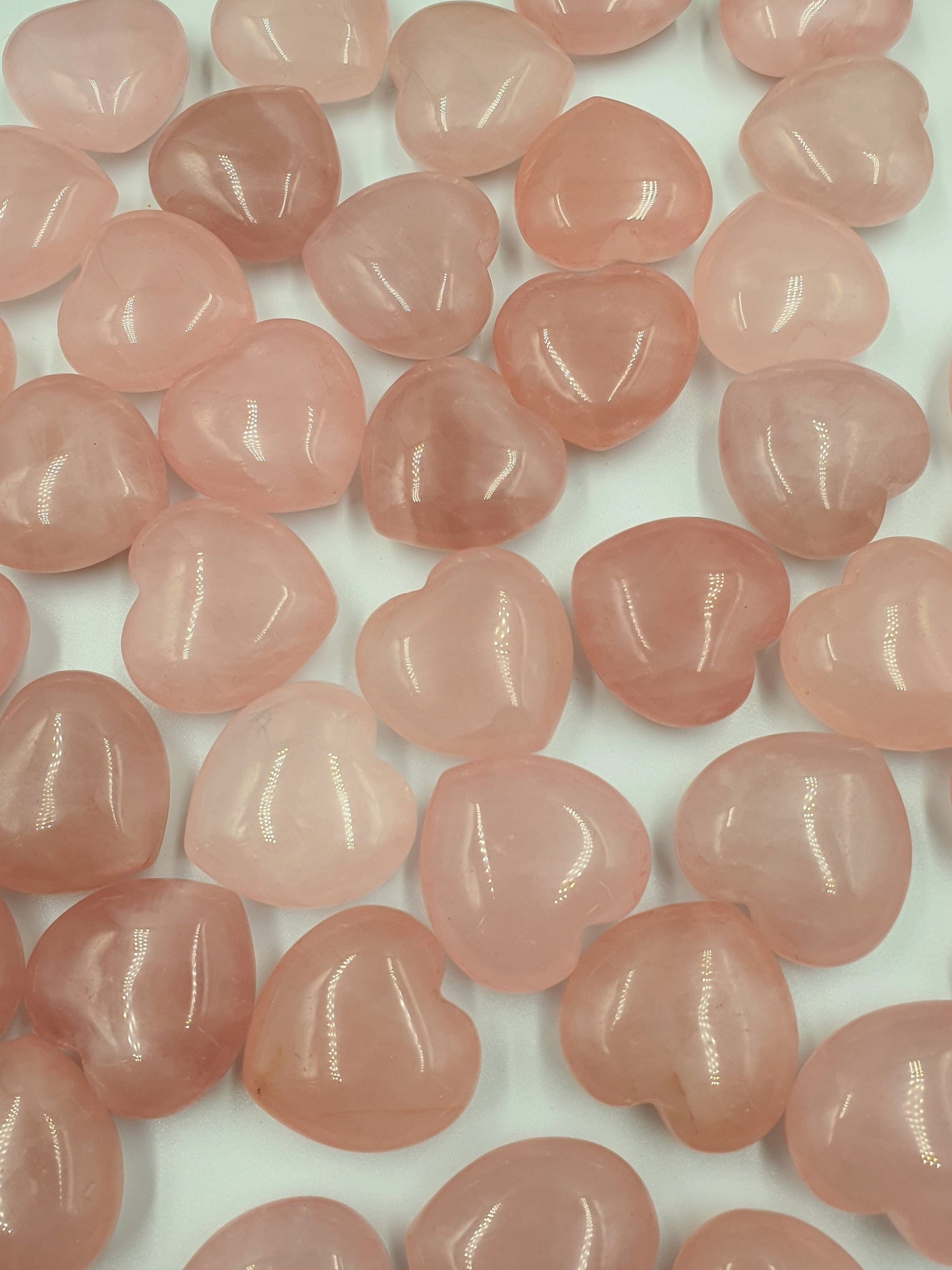 Rose Quartz Puff Heart - 30mm