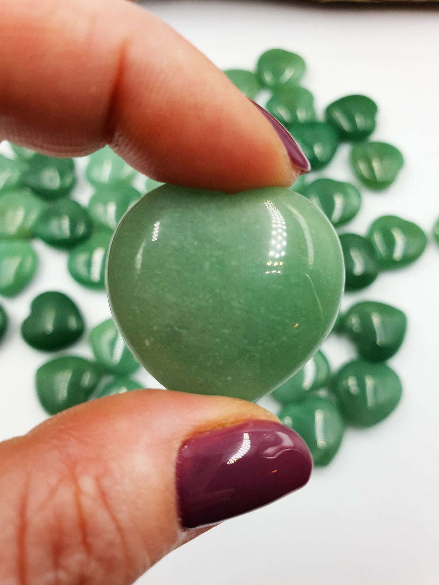 Green Aventurine Puff Heart - 30mm