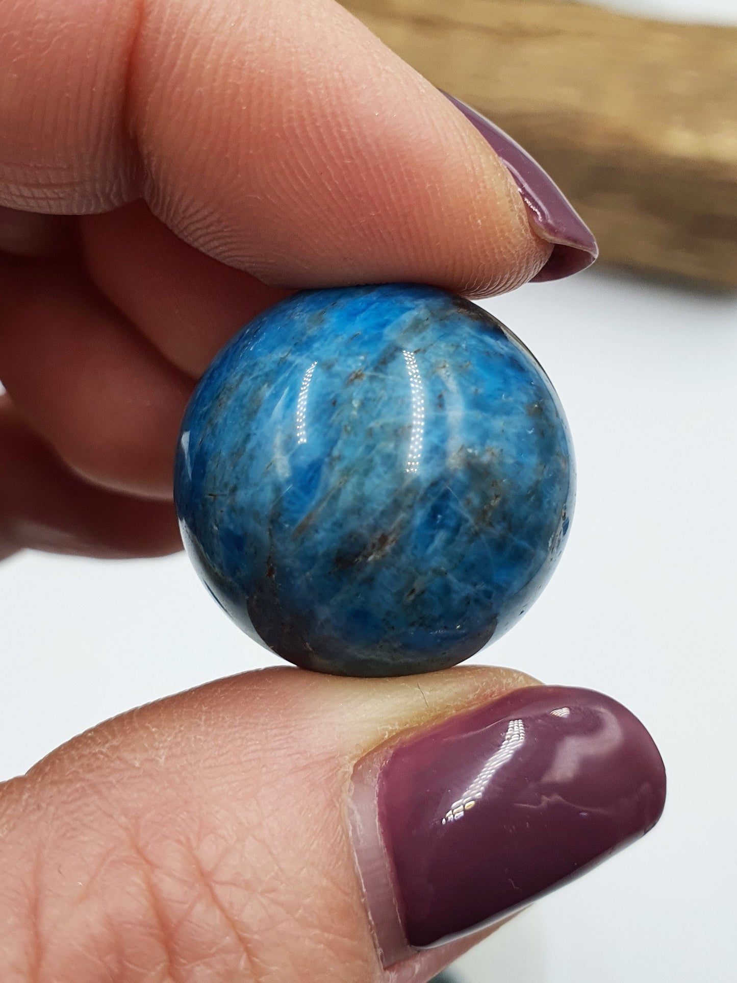 Flashy Blue Apatite Mini Crystal Sphere