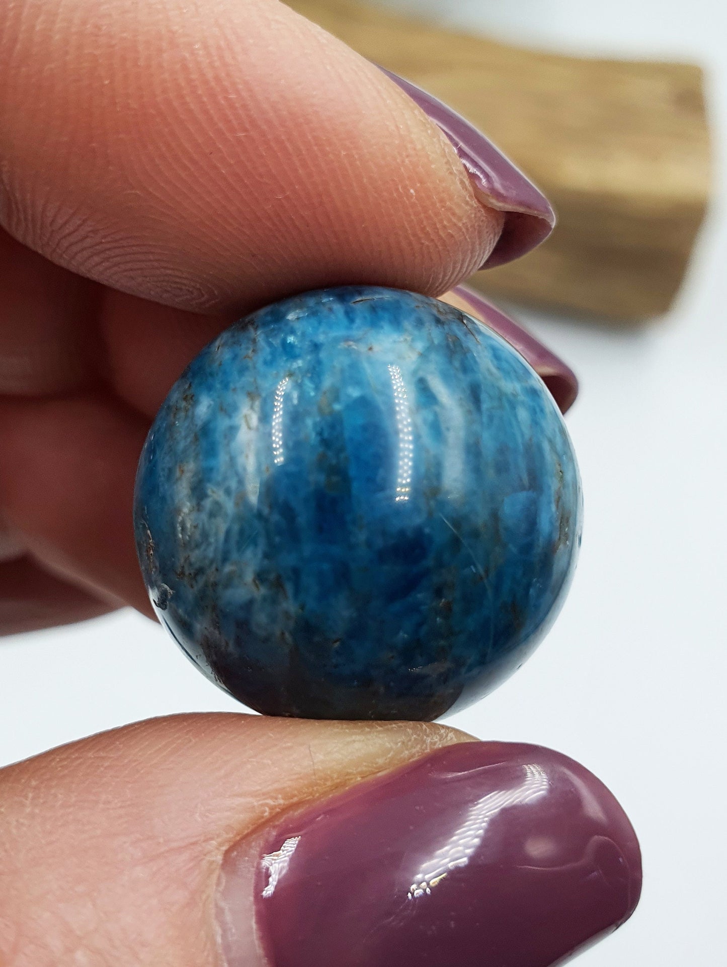 Flashy Blue Apatite Mini Crystal Sphere
