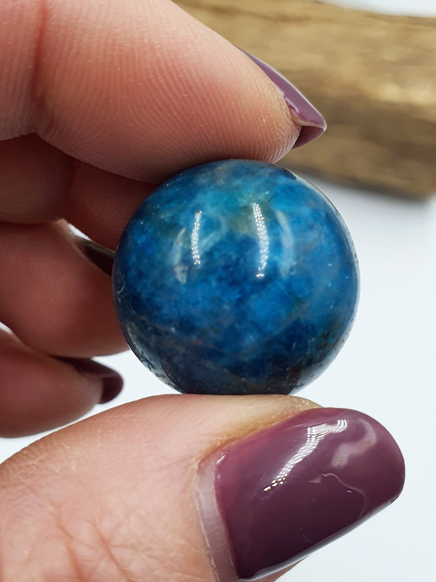 Flashy Blue Apatite Mini Crystal Sphere